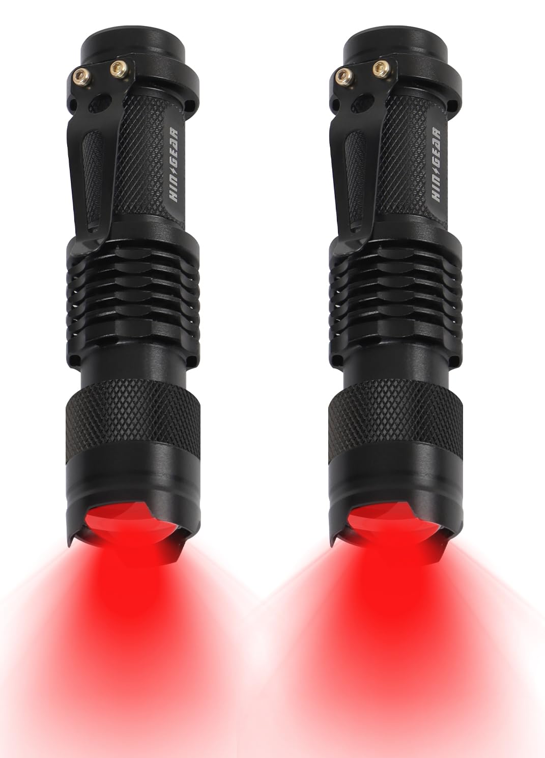 HinsGEAR 2 Pack Red Flashlight LED Single Mode Light 1 Mode LED Torch Scalable Red Light Flashlight for Astronomy Aviation Night Observation (Powered by Single AA Battery, Not Included)
