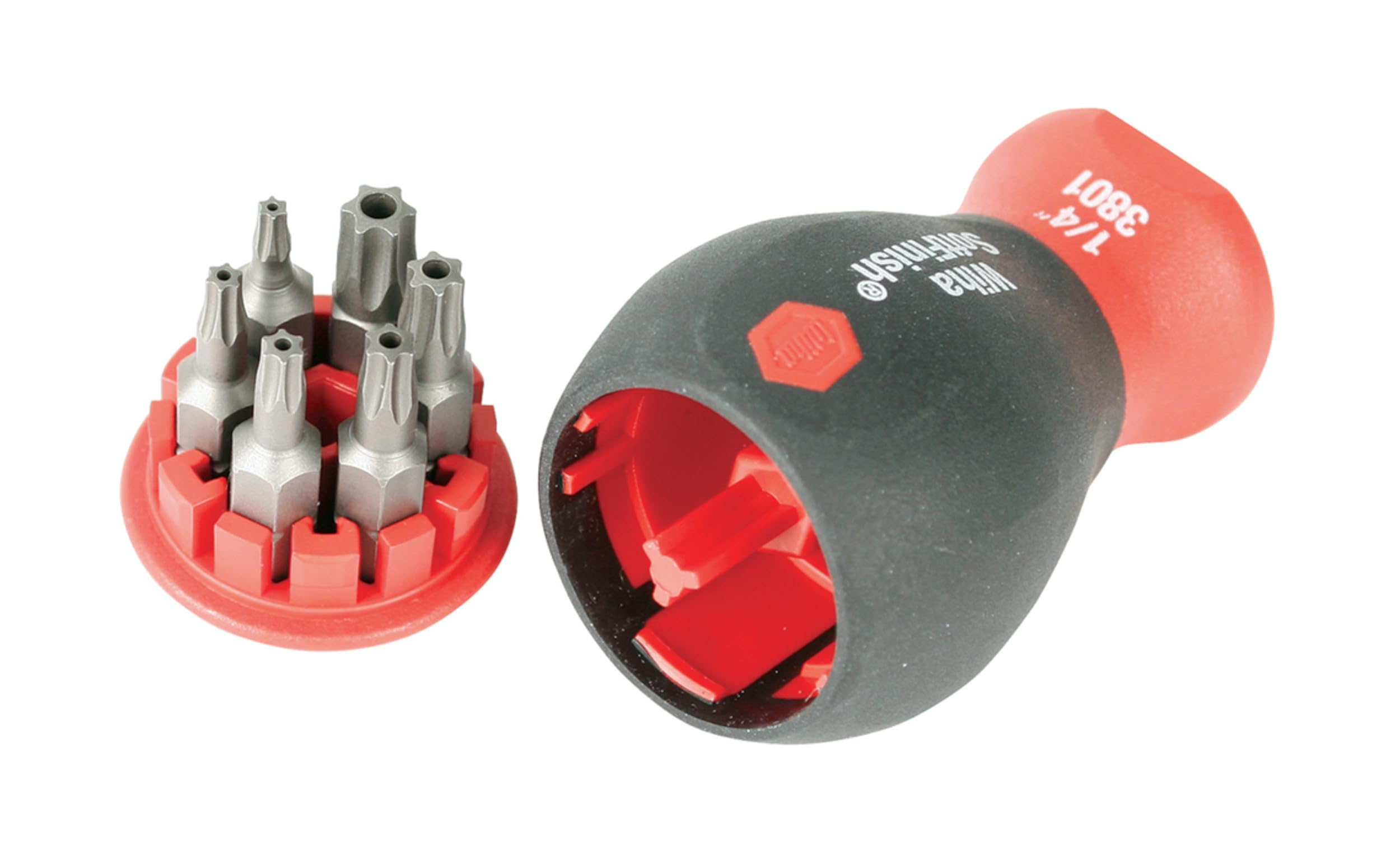 Wiha 38047 Stubby SoftFinish Cushion Grip Bit Holder ‘Security Torx’ – 6 Bits