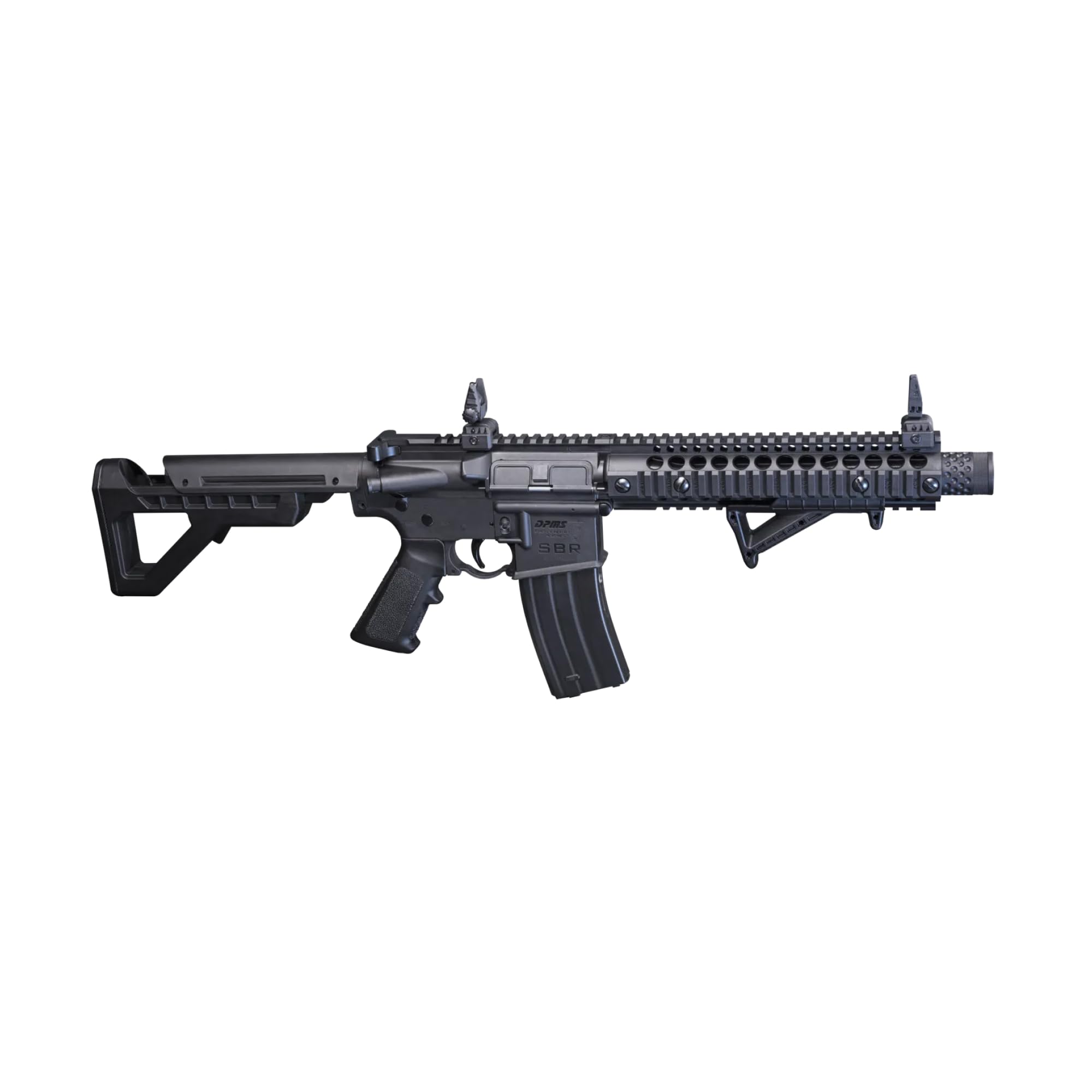 DPMS SBR CO2-Powered BB Air Rifle with 25-Round Magazine - Full and Semi-Auto Action, 430 FPS, Adjustable Stock - Black