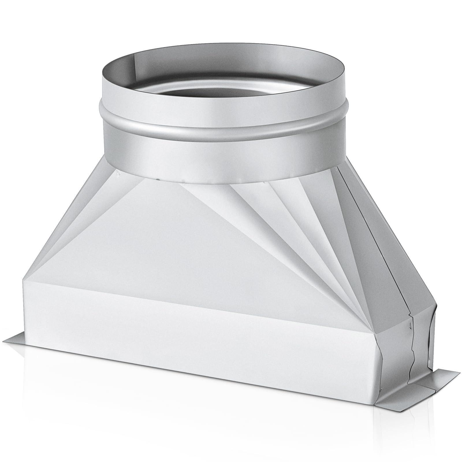 Tandefio 5" Dia Rectangular to Round Duct Transition 3-1/4" x 10" to 5" Galvanized Transition to Round HVAC Duct Adapter Microwave Vent Kit for Range Hood, Exhaust Vent