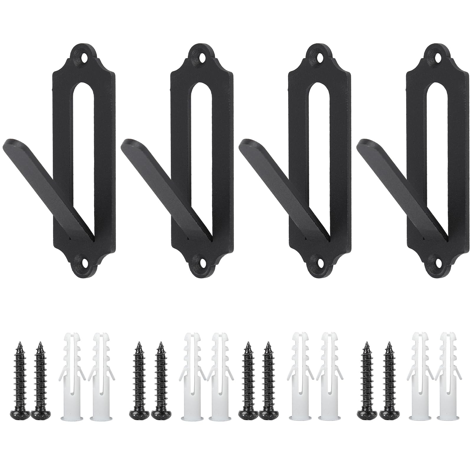 Qonutoci 4 Pack 4.1"x1.4" European Mount Skull Hanger, Stainless Steel, 100% Stainless Steel, Wall Mount, Industrial, Deer, Mule, Antelope, Coyote, Small Game Animals