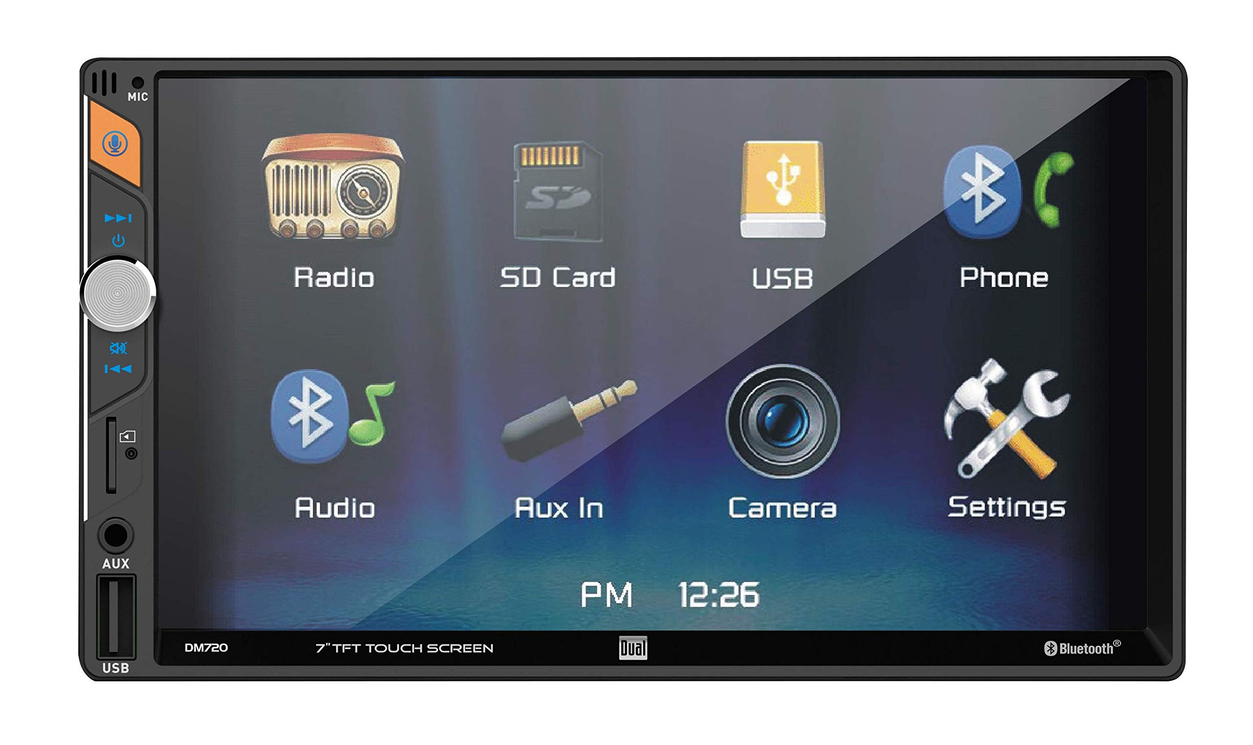 DM720 Dual 7" Lcd Mechless Double Din Bt Usb/Micro Sd Backup Cam Input
