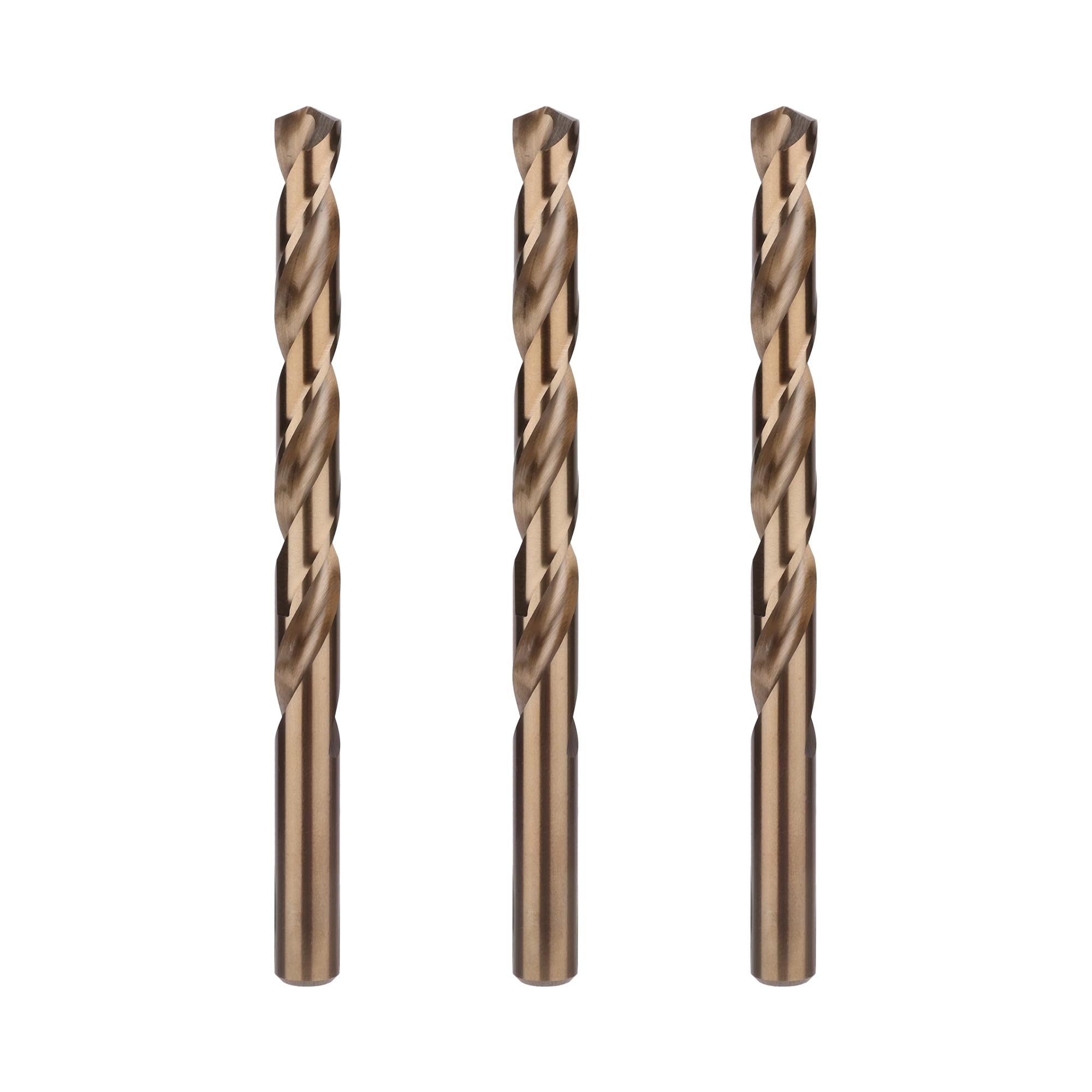 BECOLLO 27/64 Inch Cobalt Drill Bit Set, M35 Jobber Length Twist Drill Bits,Suitable for Drilling in Hard Metal, Stainless Steel, Cast Iron,3 Pieces