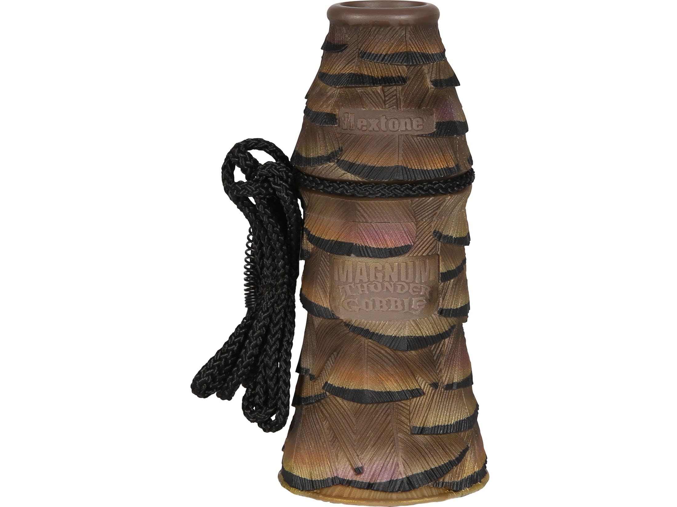 Flextone Hunting Loud True-to-Life Realistic Gobbles Sounds Easy-to-Use Double-Reed Flexible Magnum Thunder Gobble Locator Hybrid Turkey Game Call (Gen 2) Brown 2 x 2 x 2