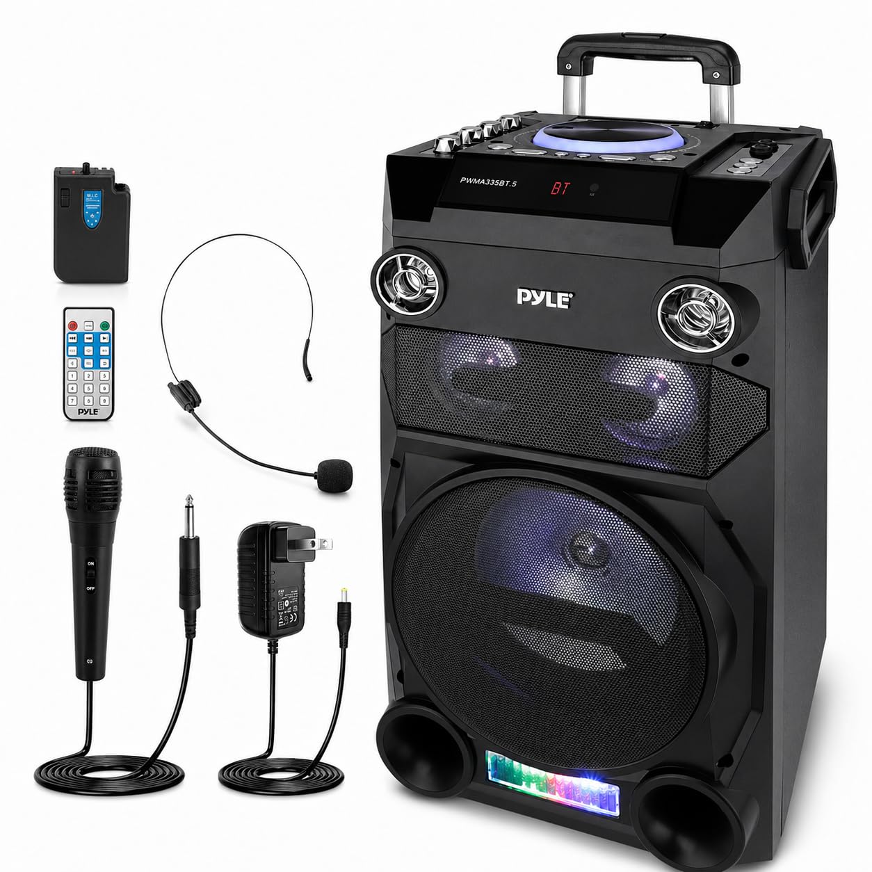 Pyle Pro PWMA335BT Portable Bluetooth Karaoke Speaker Radio