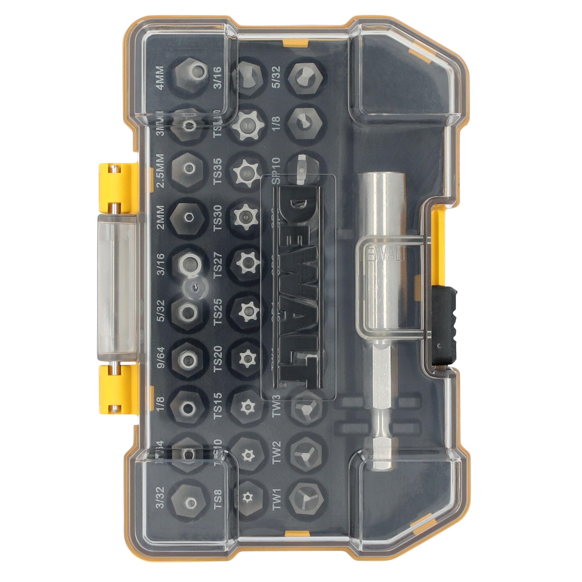 DEWALT Security Bit Set, 31-Piece Screwdriver Bit Set with Case, Universal 1/4 In Hex, Includeds Magnetic Bit Holder (DWAX200)