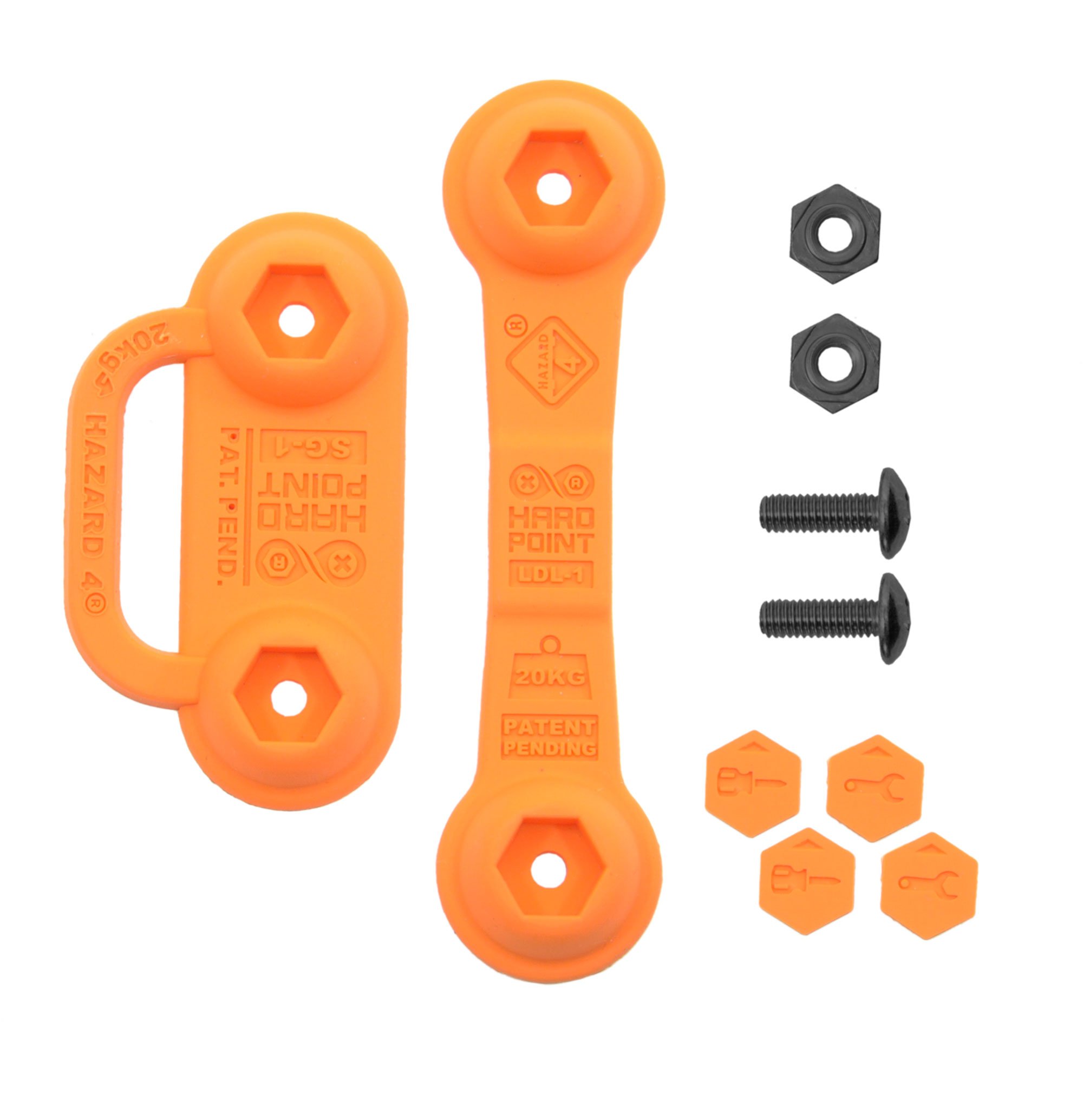 HAZARD 4 HardPoint(TM) Modular Tie-Down System Parts: Kit #1 - Orange