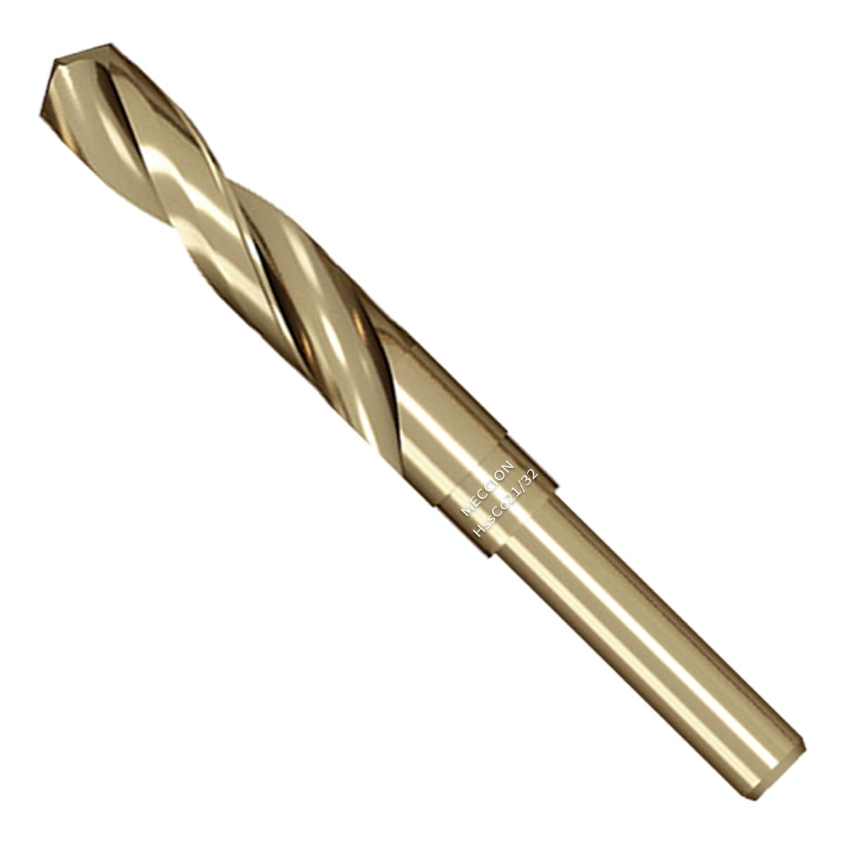Meccion Cobalt Drill Bit 21/32 Inch High Speed Steel M35 Reduced Shank Twist Drill Bit for Metal, Cast Iron, Stainless Steel, Alloy, Non-Ferrous Etc.