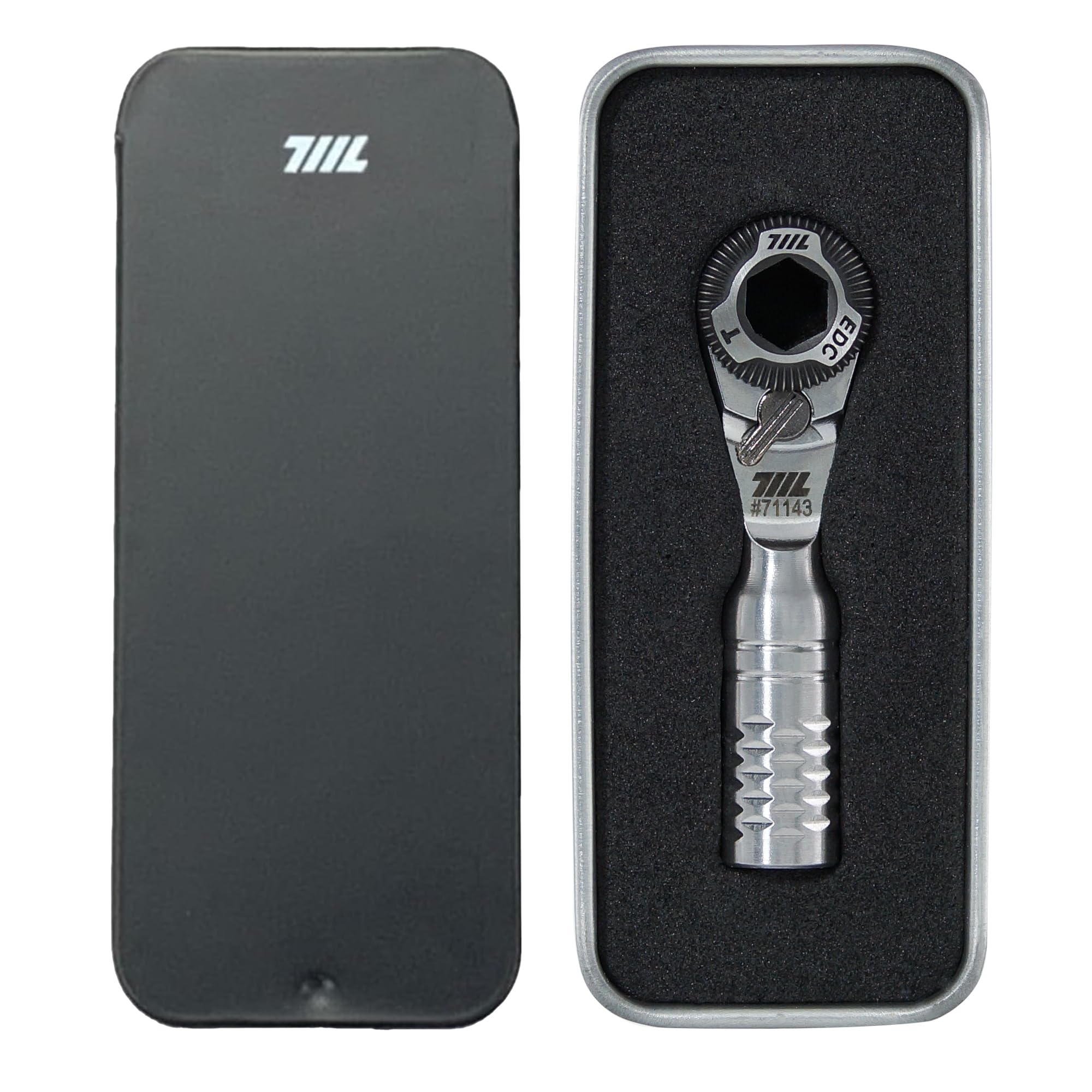 711L Mini Ratchet Wrench TG - One of the World's Smallest 1/4" EDC Ratchet Wrench For Tight Spaces - Stainless Steel - For Double-ended Bits
