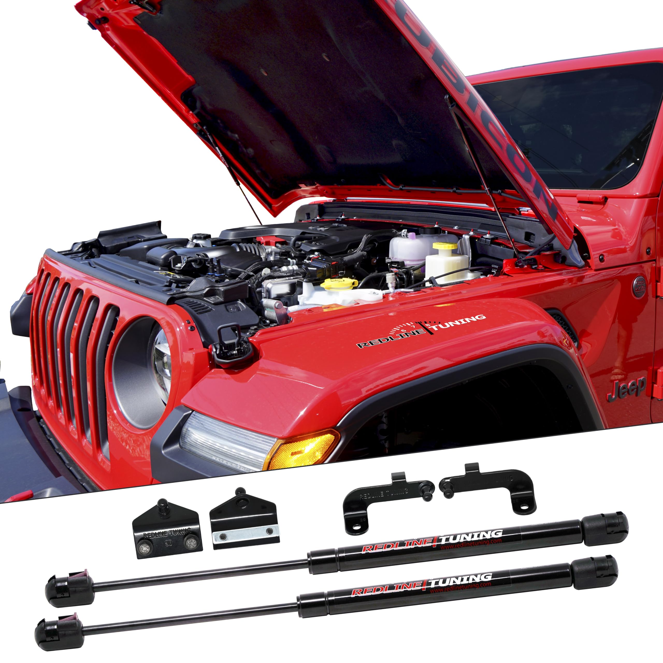 Redline Tuning 21-20003-02 Hood Quicklift Fits Jeep Wrangler & Gladiator