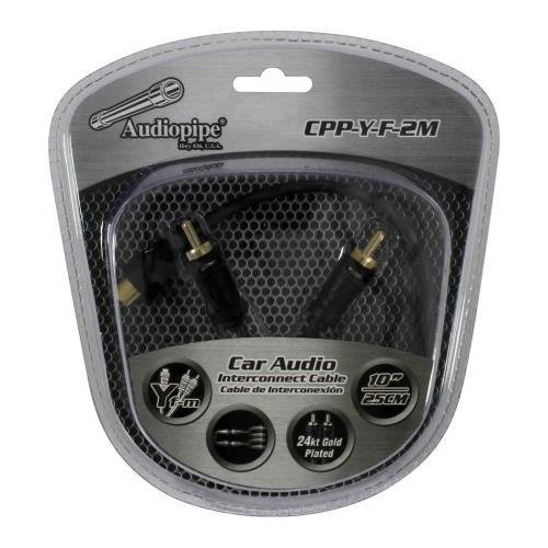 Audiopipe CPPYF2M 24kt Gold Plated Interconnect Cable  1 Female to 2 Male
