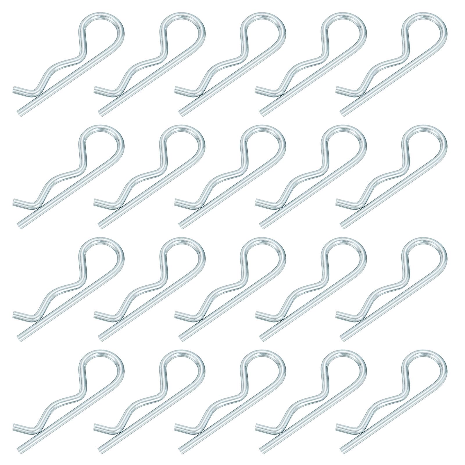 uxcell 1.5 mm x 28 mm Cotter Pins Spring Fastener, Hitch Pins Retaining Pin R Clip Hairpin Carbon Steel Silver Tone 20 Pcs