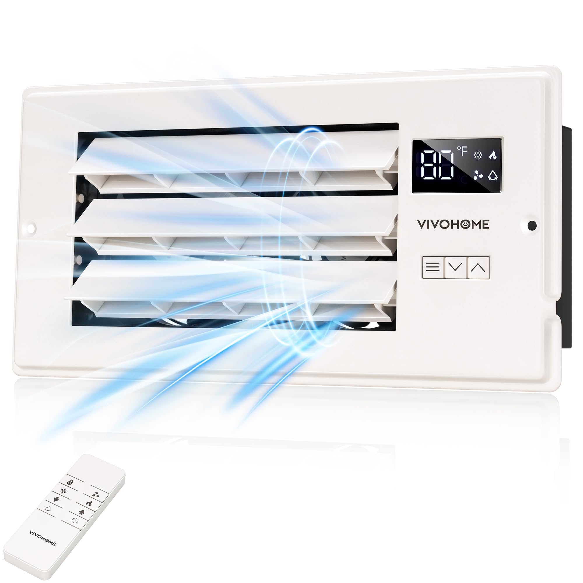 VIVOHOME Register Booster Fan - 4'' x 10'' Opening with Adjustable Louver