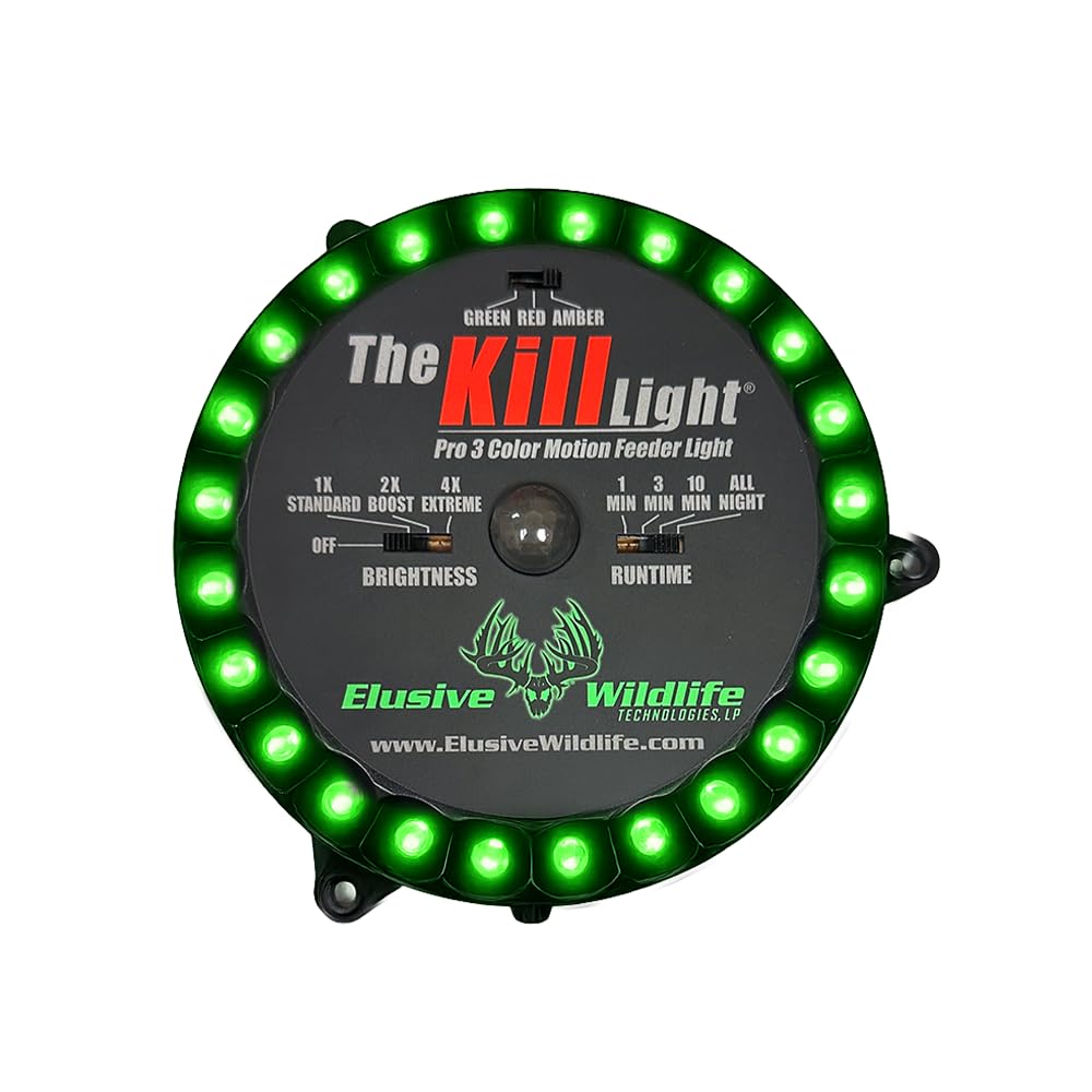 Elusive Wildlife 3 Color Motion Activated Feeder Light, Red Green Amber