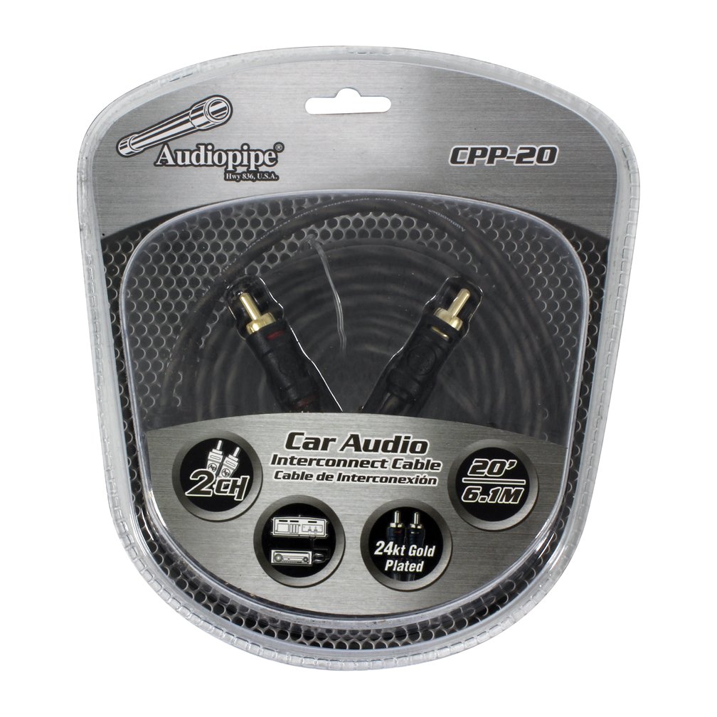 Audiopipe CPP20 20' foot Gold Plated Interconnect Cable