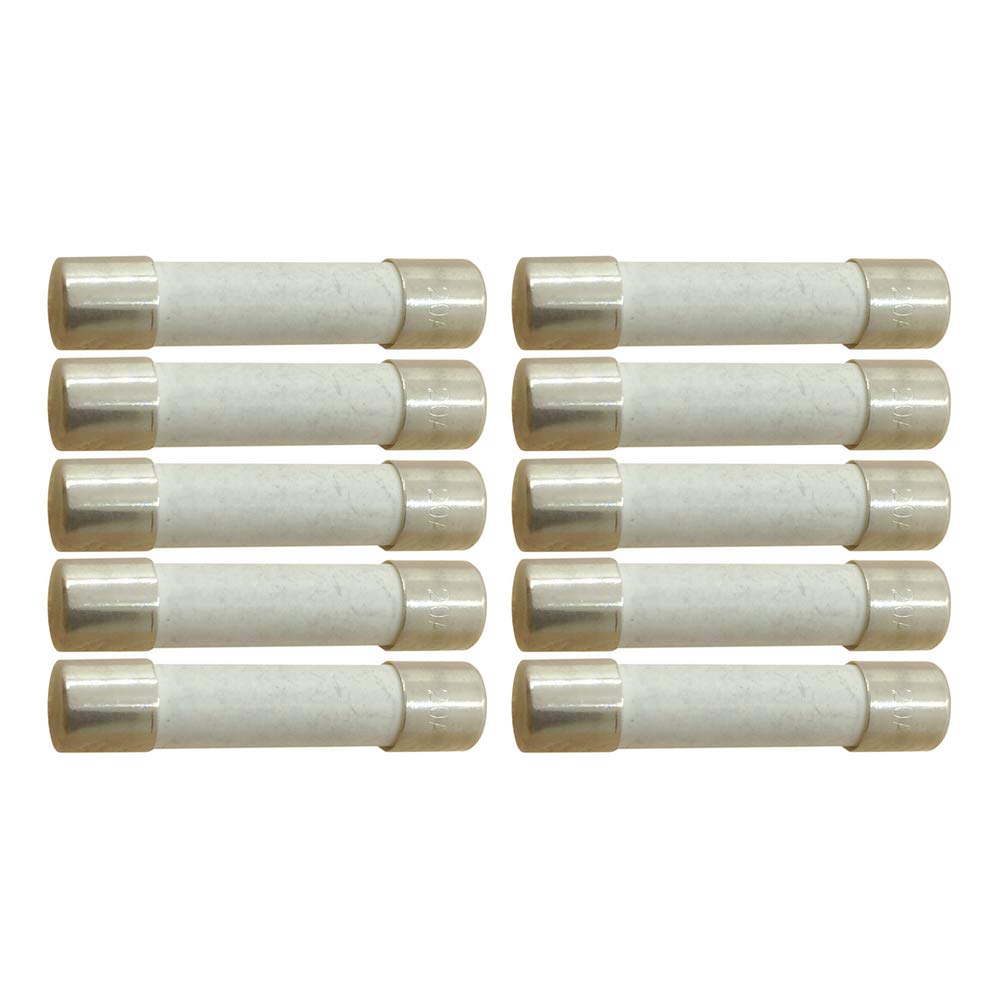 YOLISTIC 15 Amp Slow-Blow Time Delay Fuse Ceramic 6.35x31.75mm(1/4" x 1-1/4") (Pack of 10)