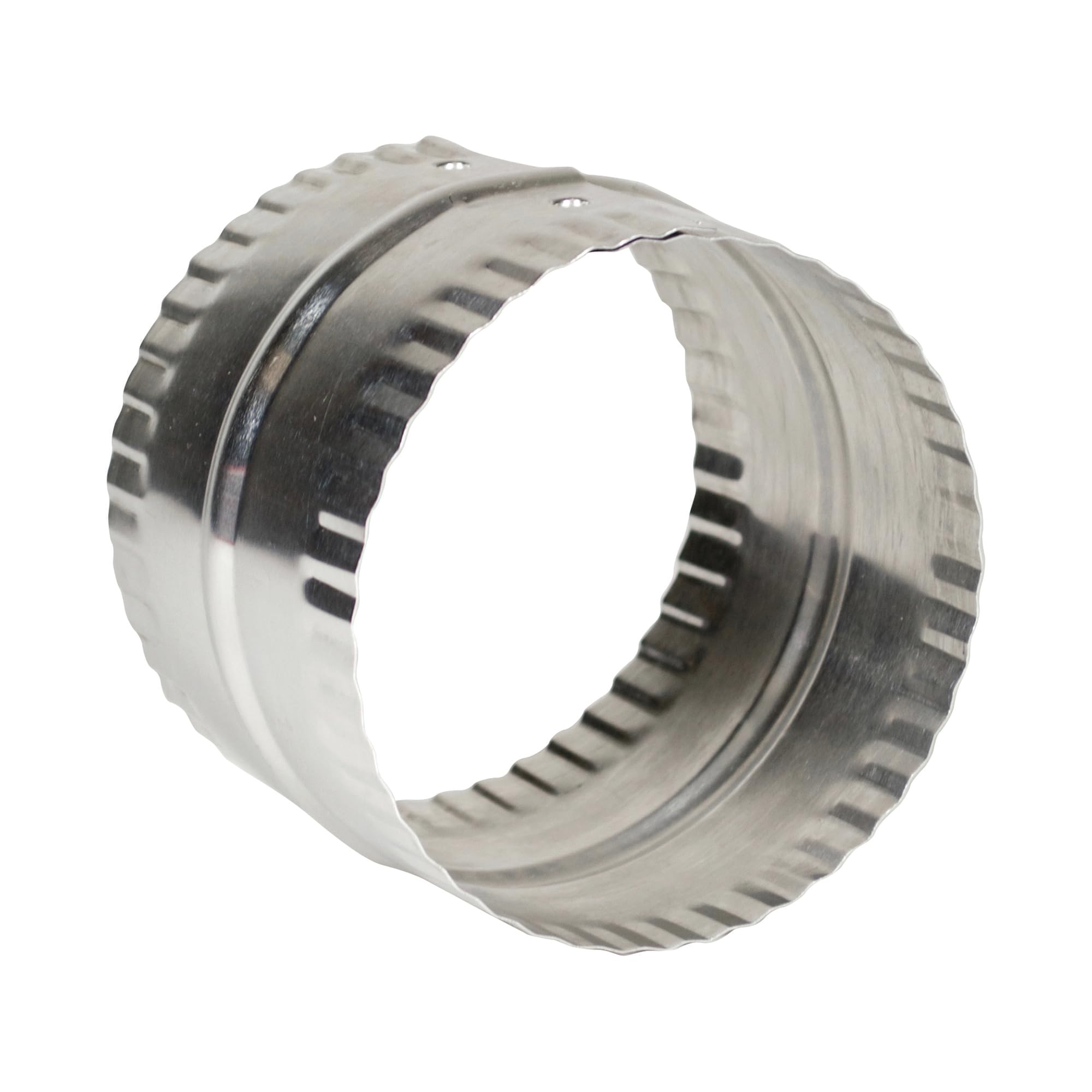Deflecto 4” Duct Connector, Aluminum with Bead and Crimp, Silver, 3” long (DAC4C)
