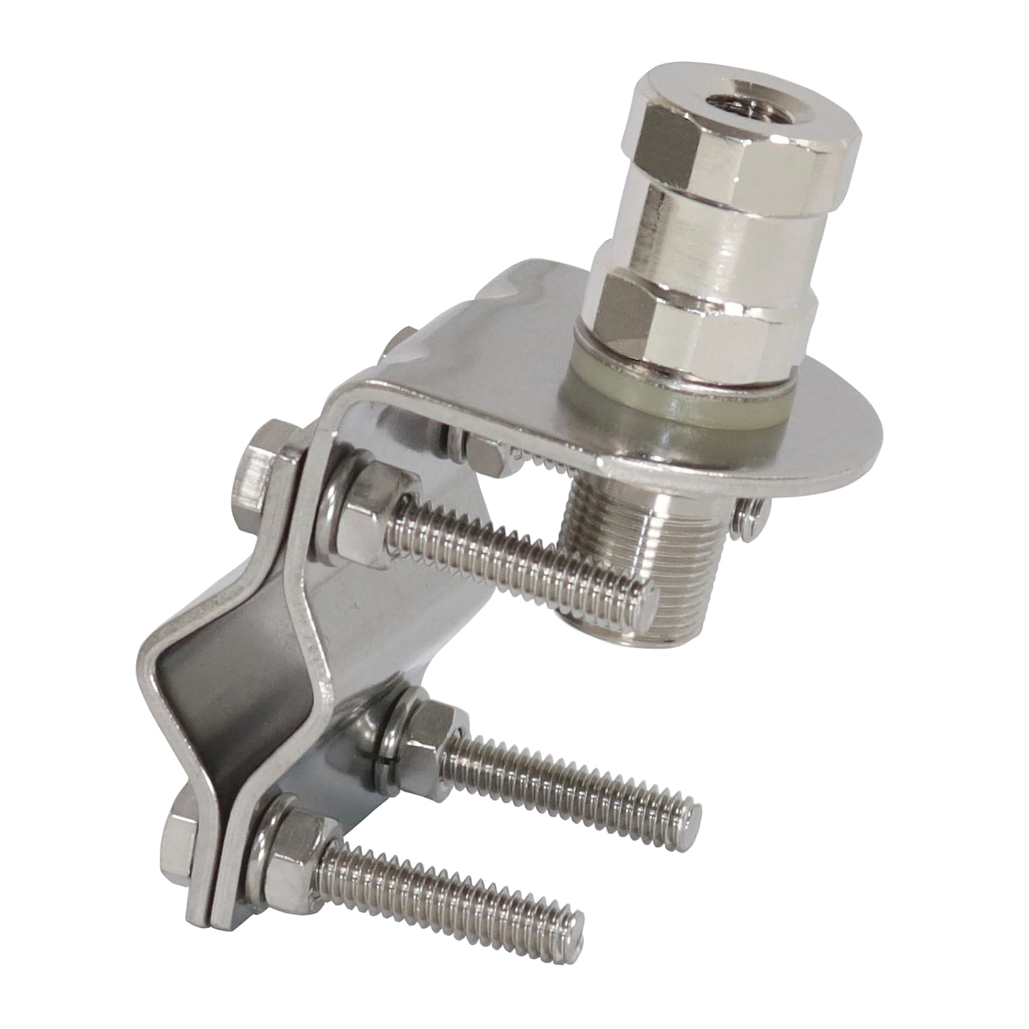 Tram 278 Stainless Steel CB Mirror Mount w/Tram 208 Stainless Steel CB Stud