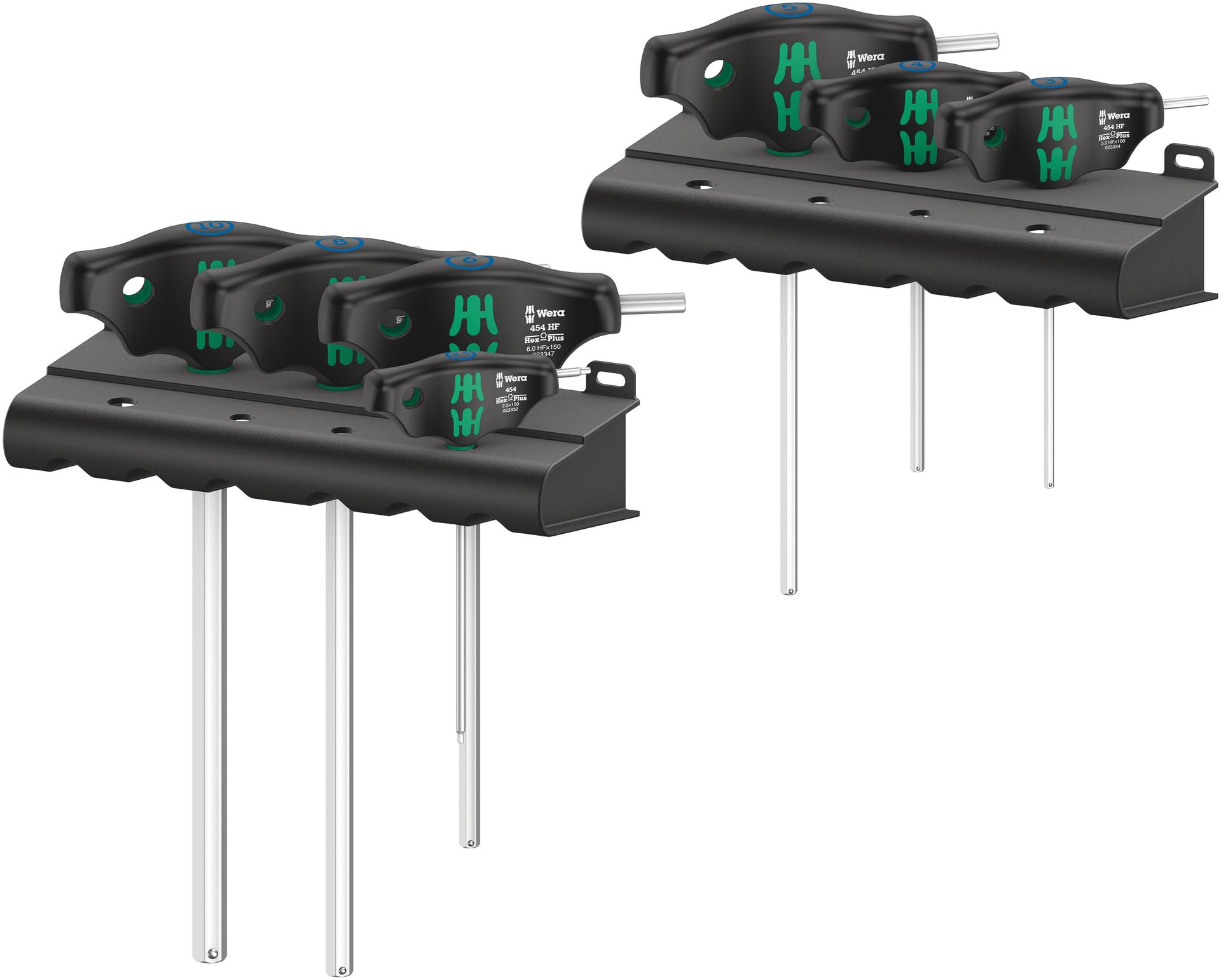 Wera 05023450001 T-Handle Metric Hex-Plus Driver Set with Rack (7-Piece Set)
