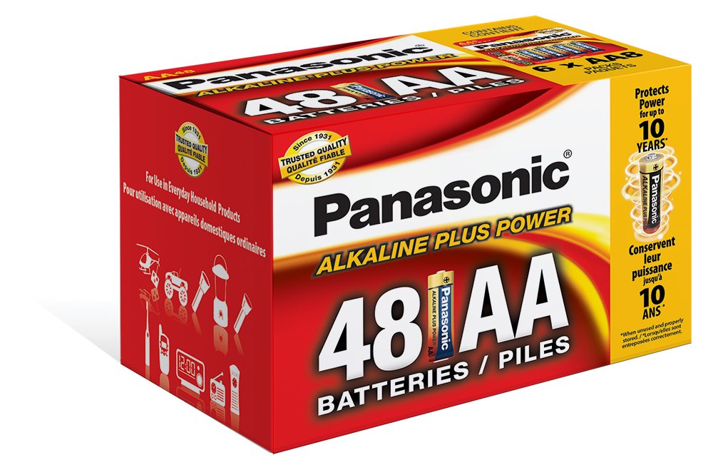 Panasonic LR6PA48PC Alkaline Size AA Plus Power (48-Pack)