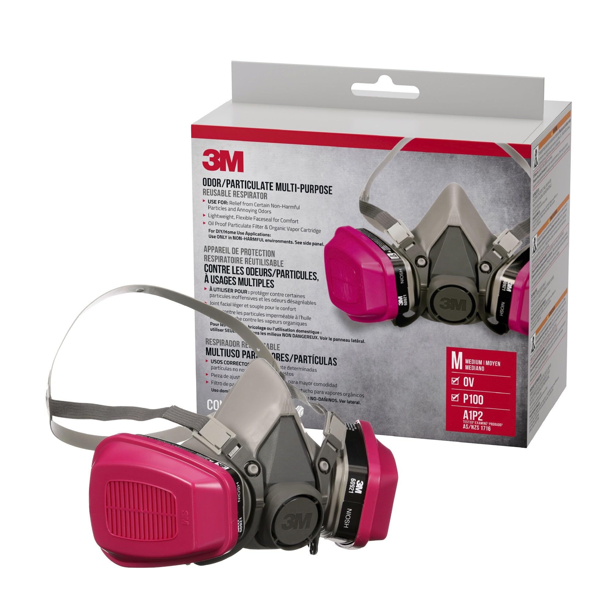 3M OV/P100 Odor/Particulate Multipurpose Respirator 65021, Medium
