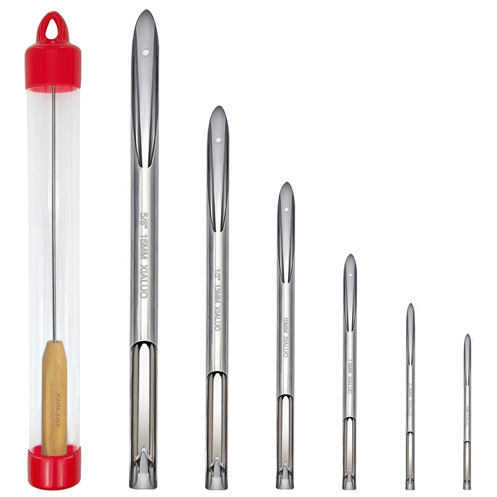 XIALUO Rope Splicing Tool Kit with 6 Stainless Steel Mirror polishing Splicing Tool and Fids Pusher Suitable for Rapid Recovery and Splice Double Braid Rope