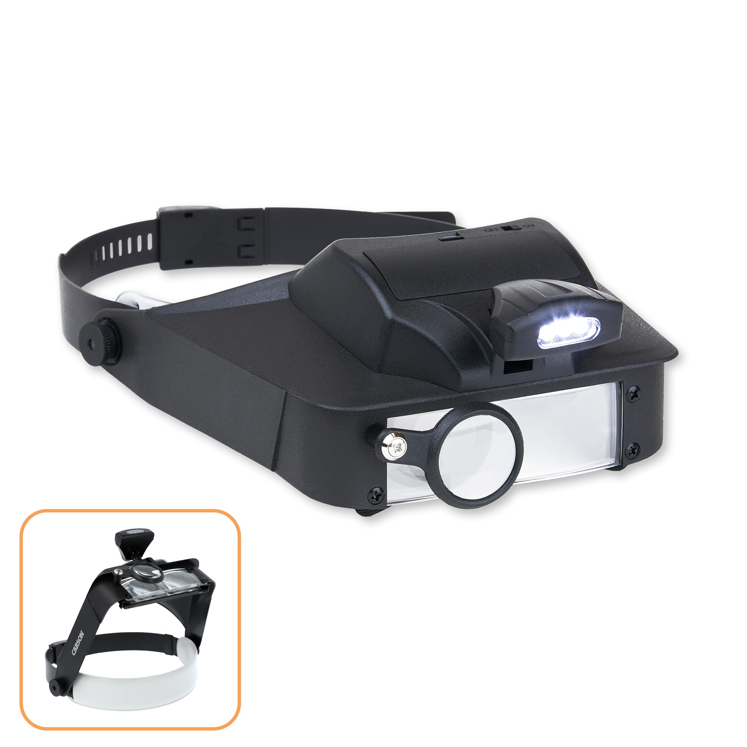 Carson LV10 2x3x5x6 LED Lighted Head Visor Magnifier