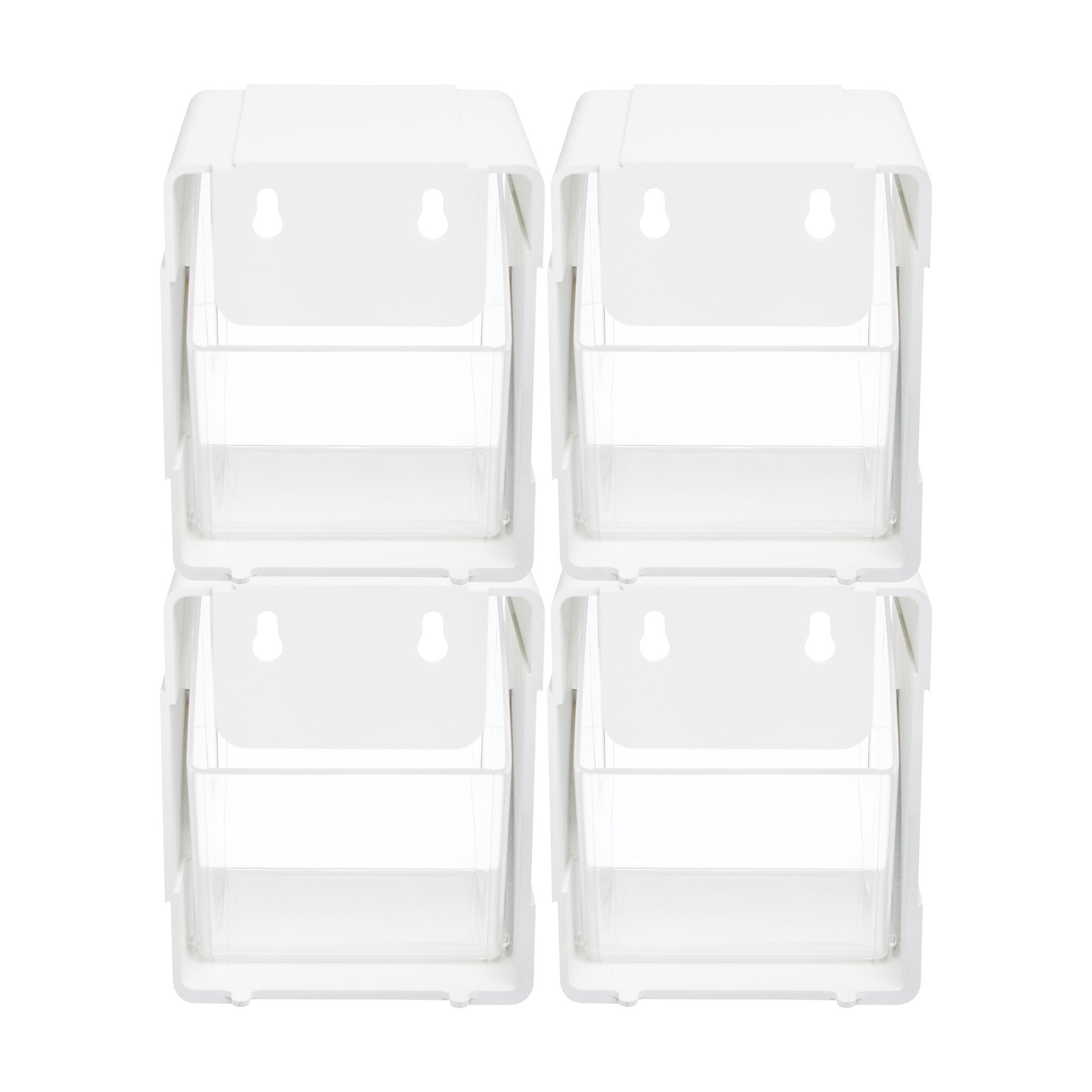 Deflecto 421103CR Tilt Bin® Interlocking Storage Organizer, 4 pk