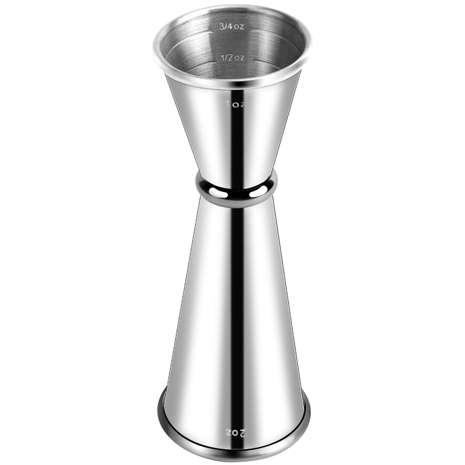 Briout Double Cocktail Jigger for Bartending, 2 OZ & 1 OZ, Rolled Edge