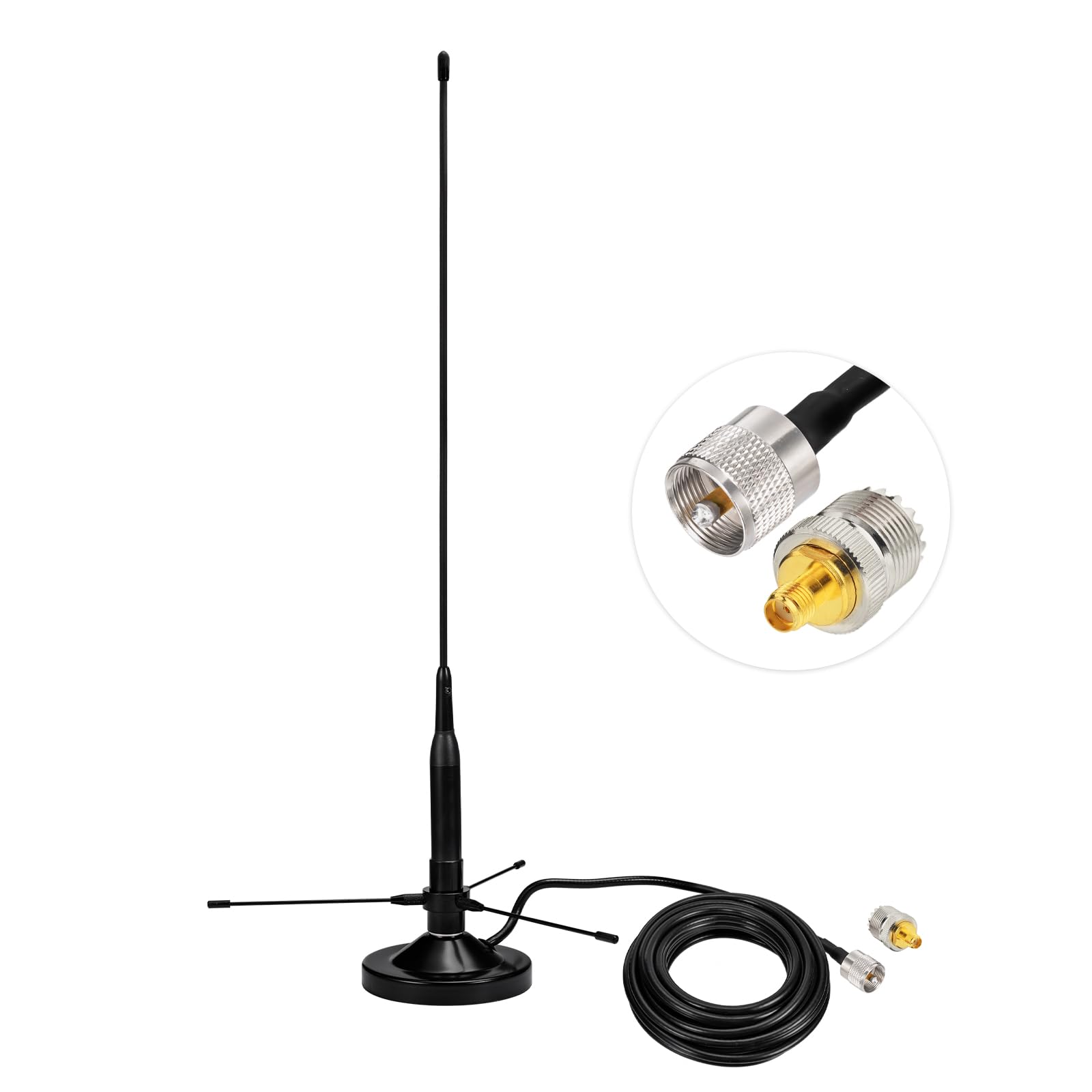 Bingfu Vehicle Mobile Ham Radio Antenna with Ground Plane Dual Band VHF UHF