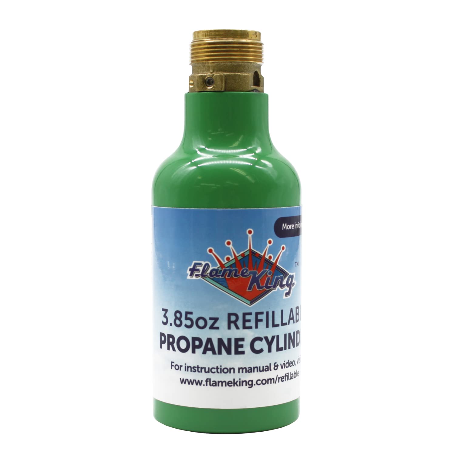 Flame King 1/4-lb Empty Refillable Propane Cylinder Tank - Reusable & Transportable - Safe and Legal Refill Option - UL1769 Listed Valve