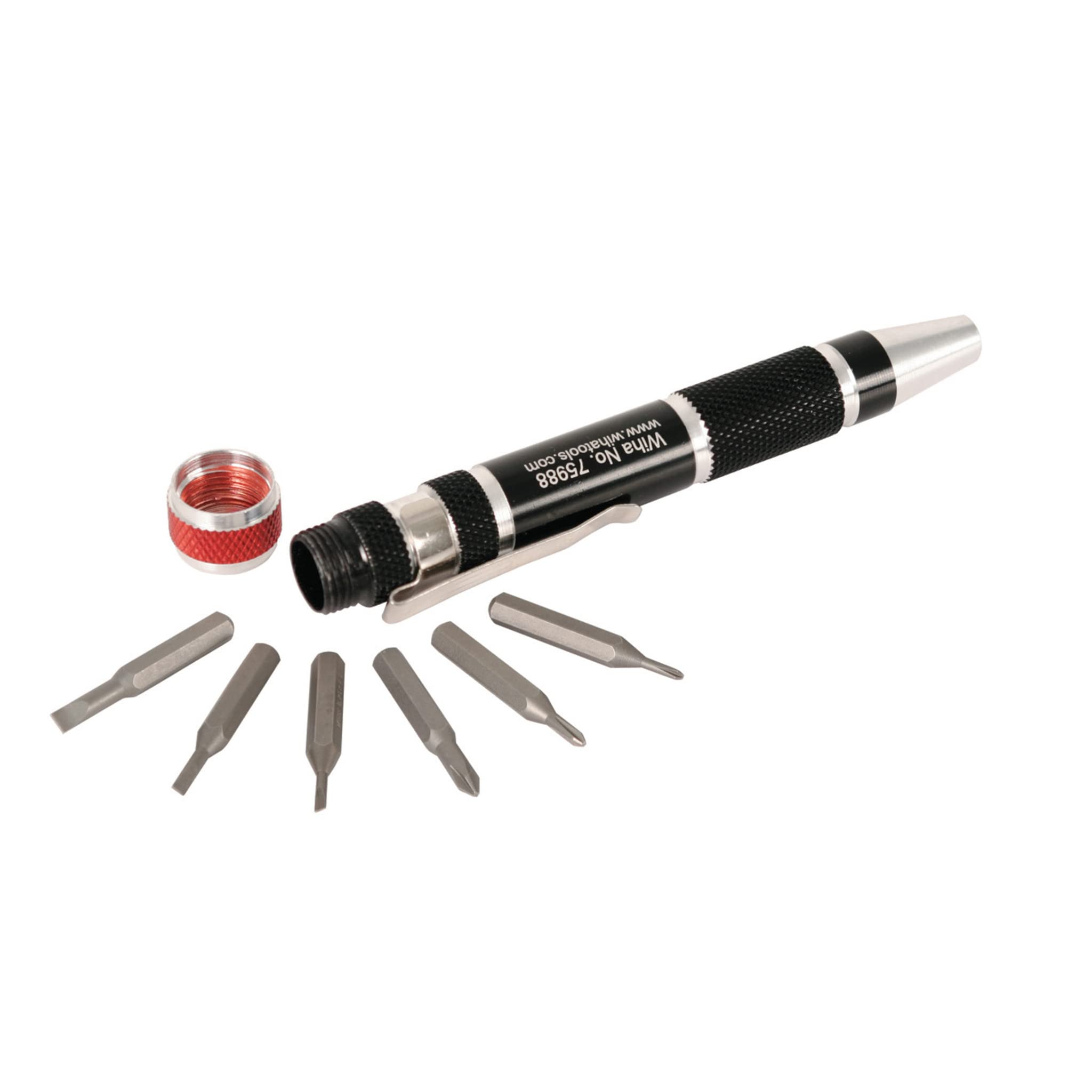 Wiha 75981 MicroBit Pocket Clip Phillips/Slotted Bits - 7 Piece Set