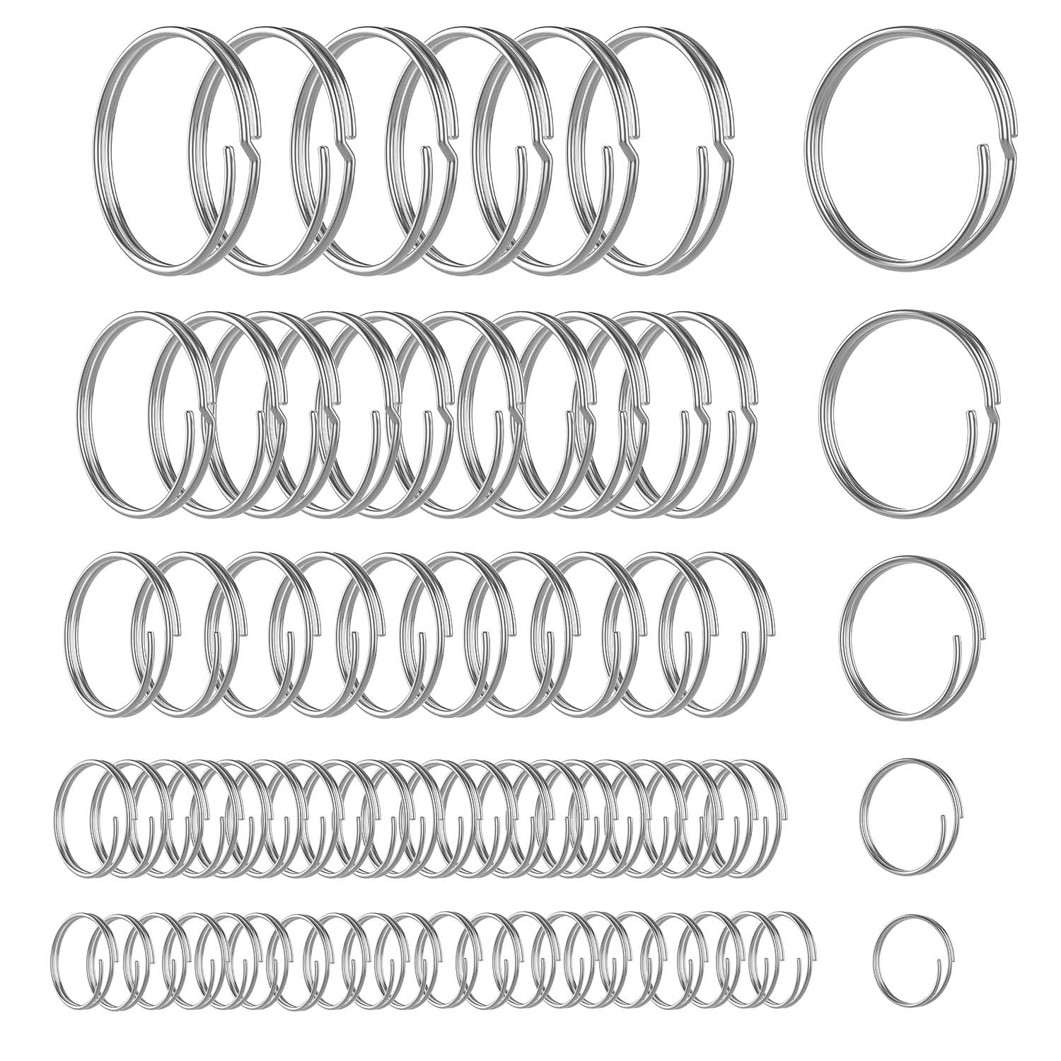 66pcs Stainless Steel Cotter Rings with Dual-Coil Design