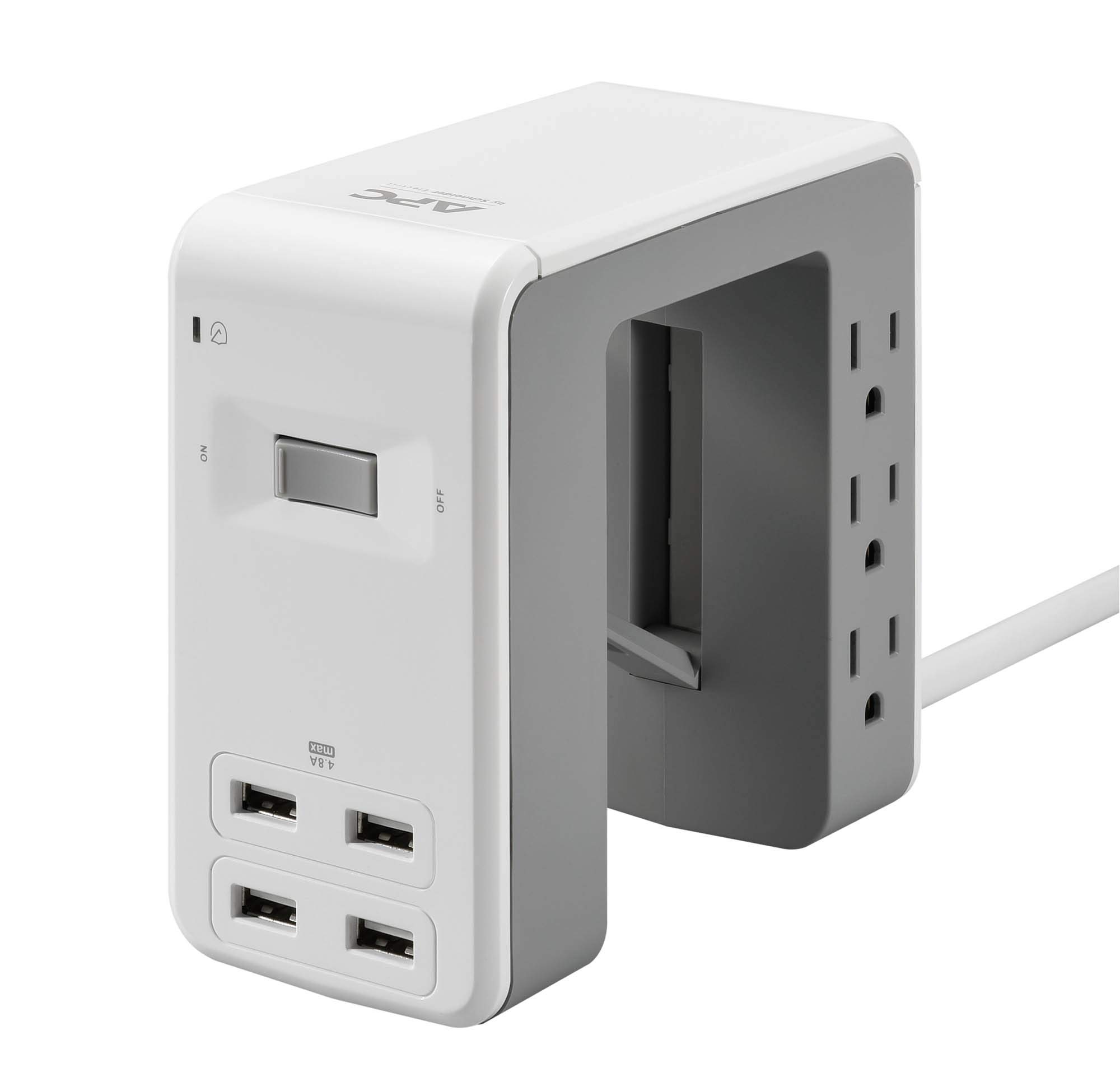 APC PE6U4W Essential SurgeArrest® Station w/6 Outlets & 4 USB Ports (White)
