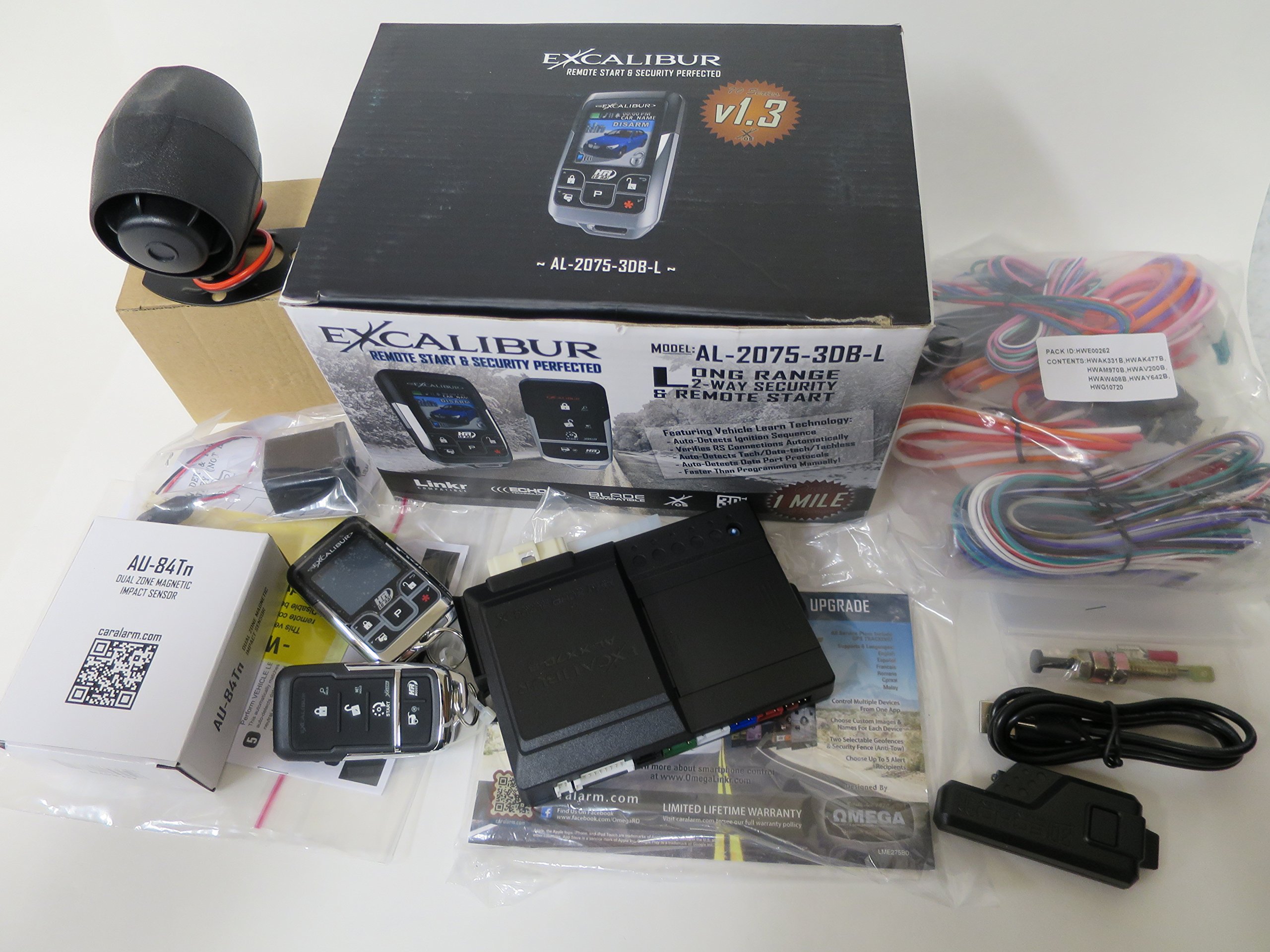 Excalibur AL20753DBL 1 Mile Color 2 Way Security & Remote Start Alarm Combo