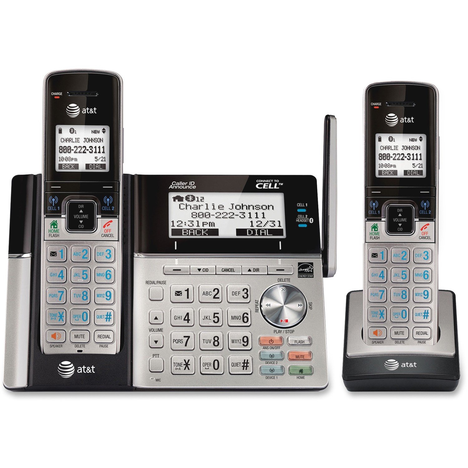 AT&T TL96273 DECT 6.0 Connect-to-Cell 2-Handset Phone System w/ Dual Caller ID