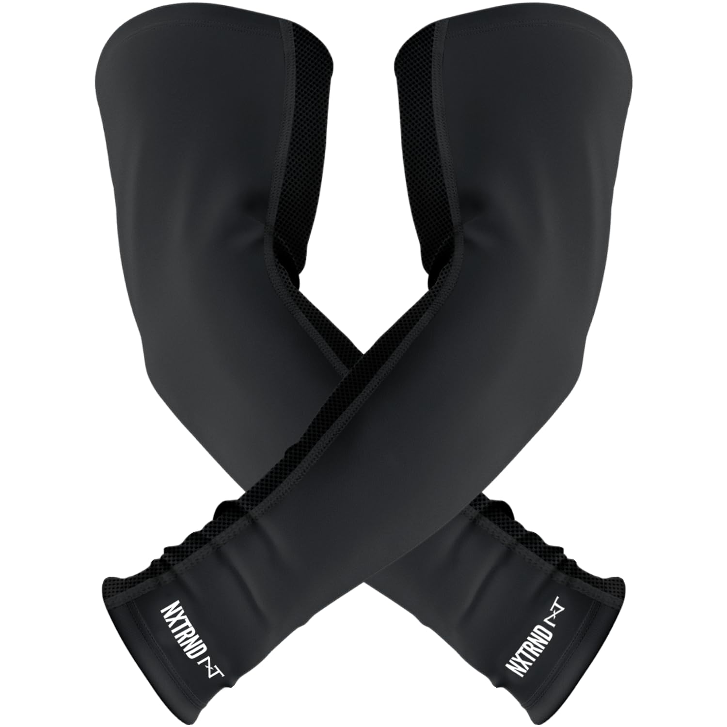 1 Pair Nxtrnd Compression Arm Sleeves for Men, Breathable Football, Basketball, Baseball Accessory, Adult & Kids (Medium, Black)