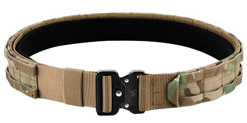 KRYDEX Quick Release Rigger MOLLE Belt 1.75 Inch Inner & Outer Tactical Heavy Duty Belt (MC, Medium)