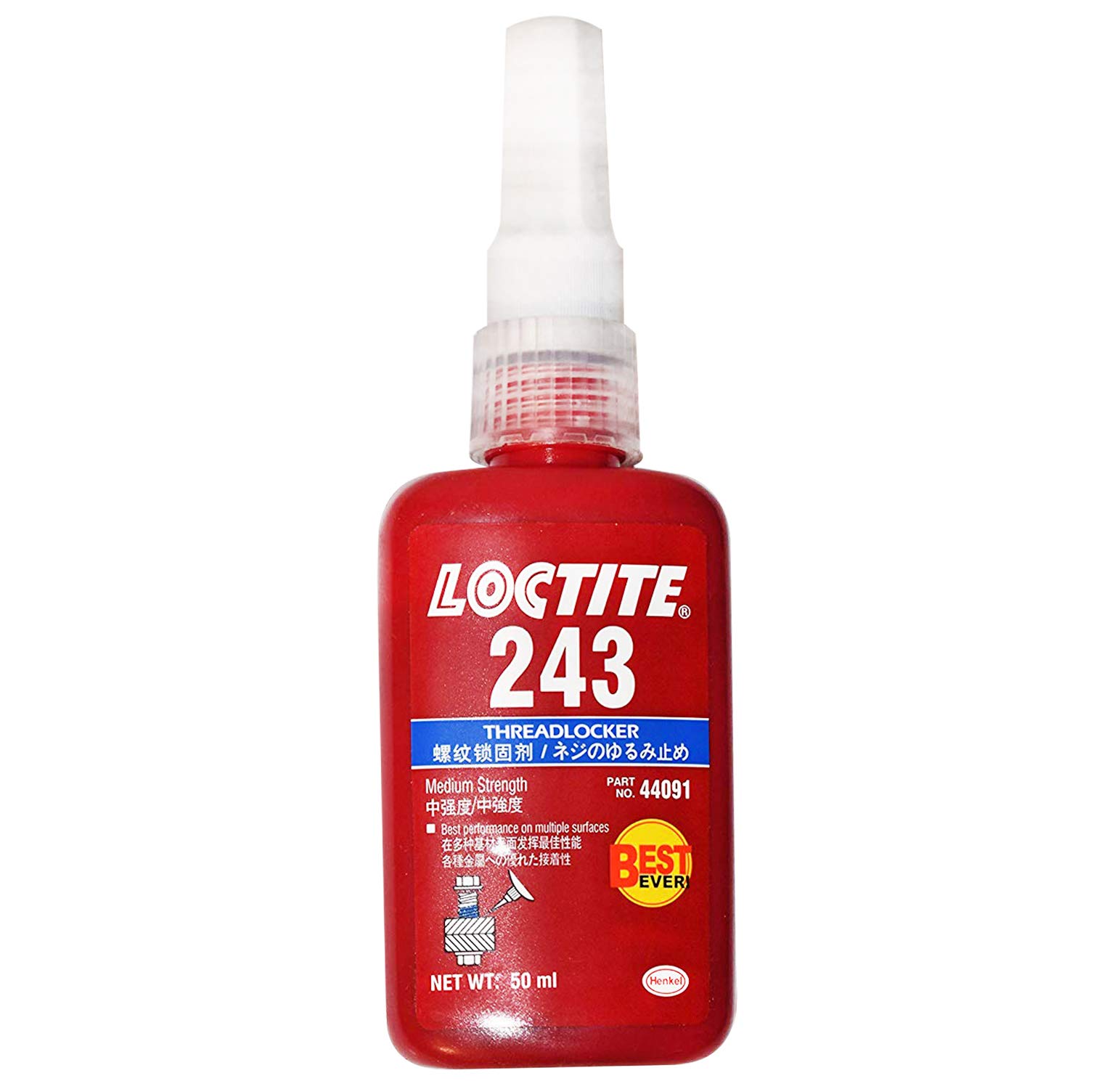 Loctite 243 Threadlocker Blue Liquid 50 ml Bottle - Pack of 1