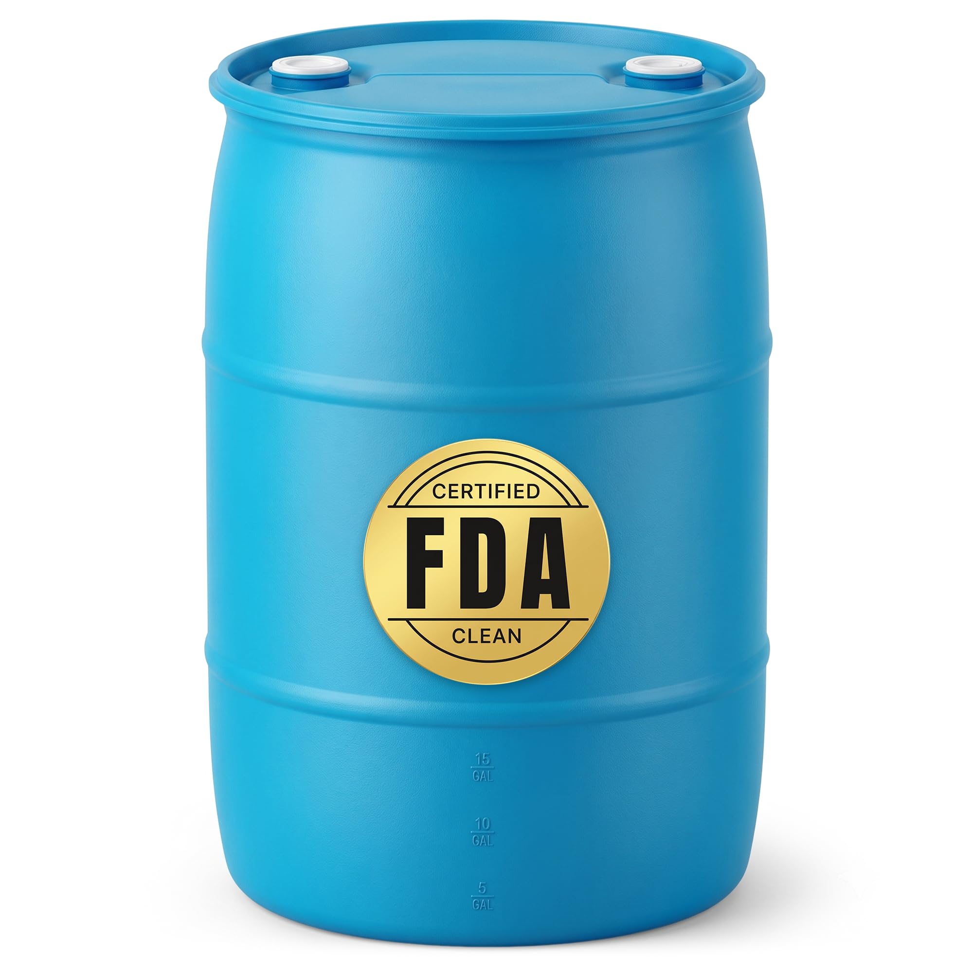 HOANK 55-Gallon Water Storage Barrel, BPA Free, Emergency Water Supply - Eco Friendly - Made in USA (Blue)