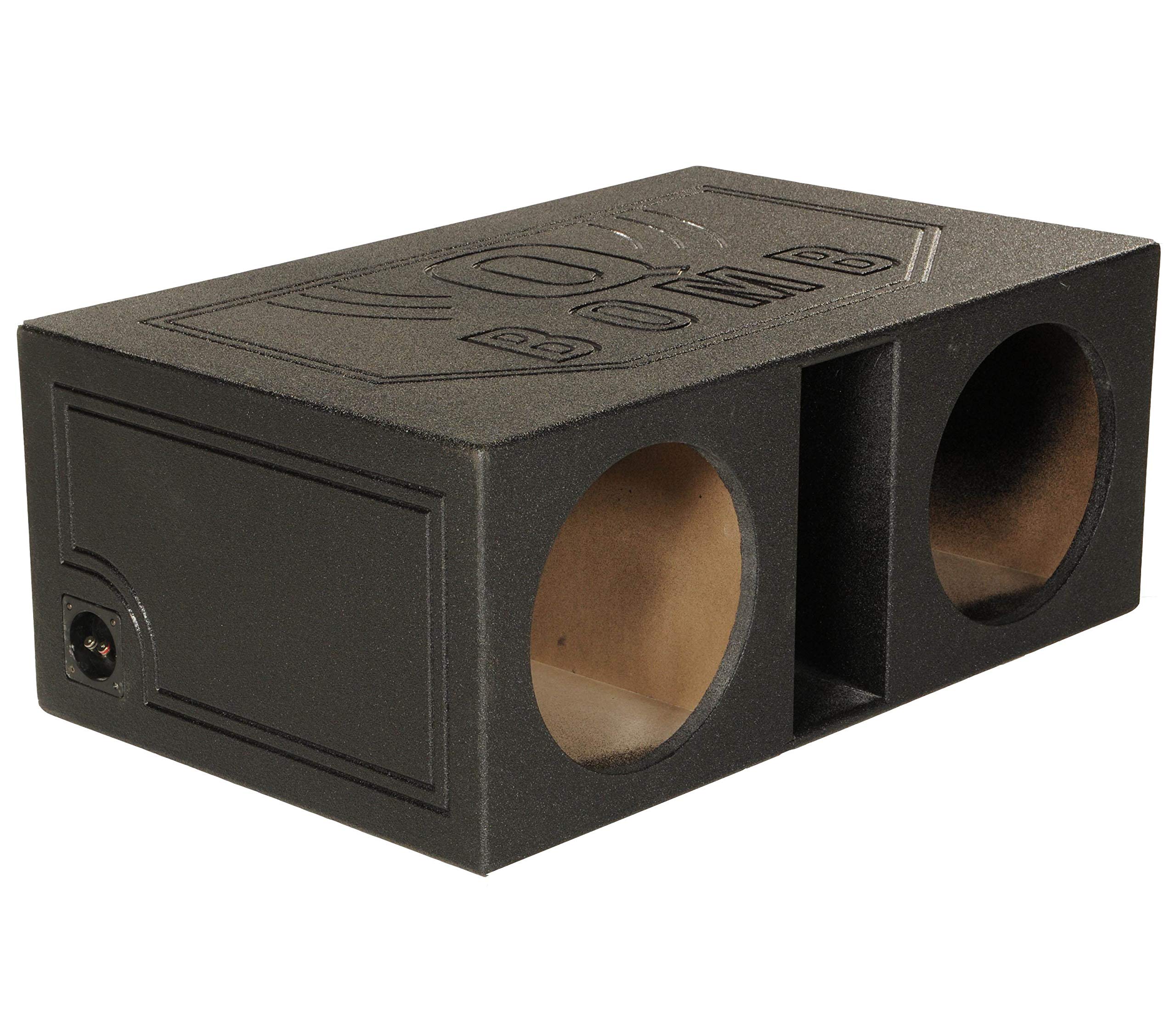 Q Power QBOMB12VL Dual 12" Large Vented Woofer Box w/ Rhino Coat