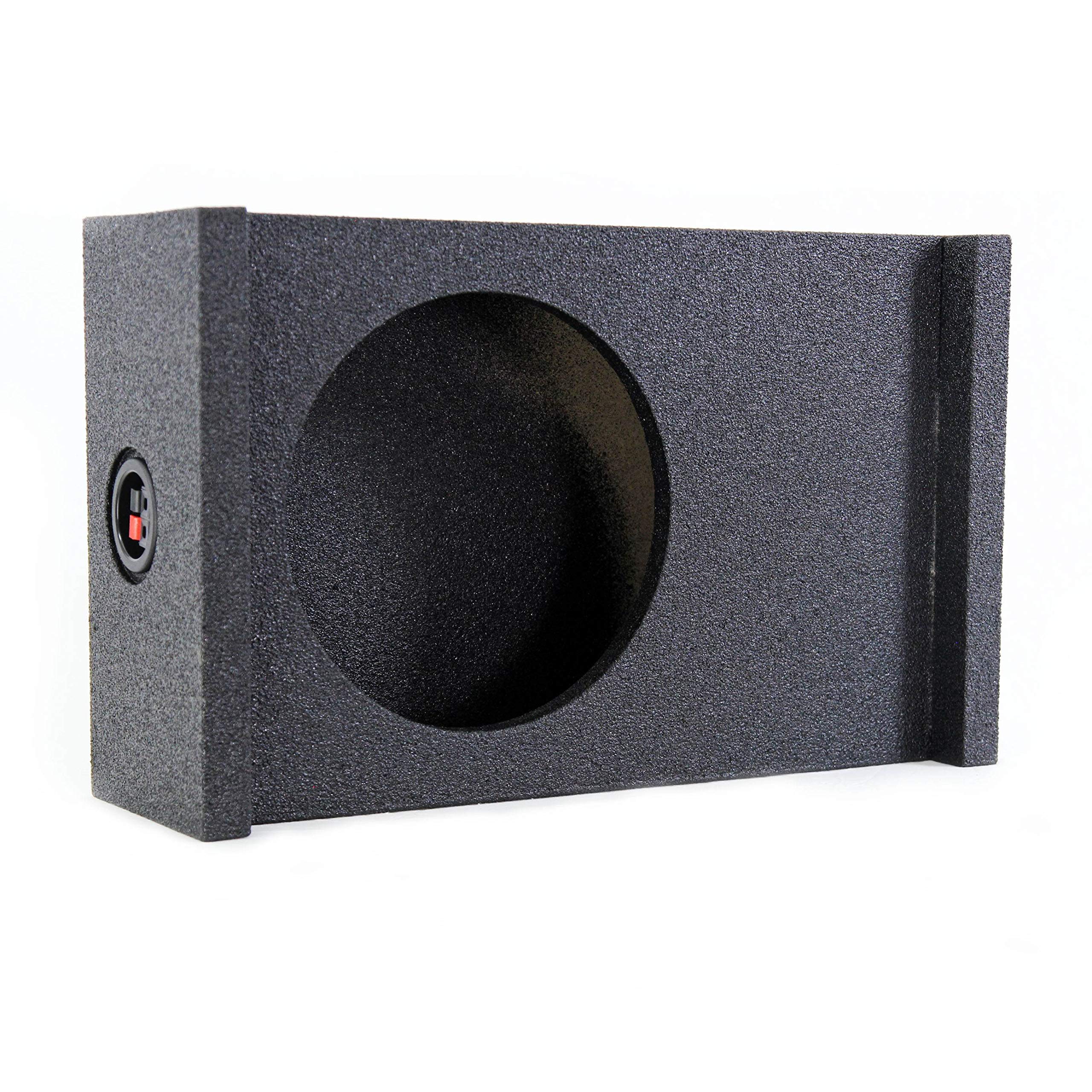 QPower Single 10" Univ Downfire or Behind the Seat Empty Enclosure QBSHALLOW10DF