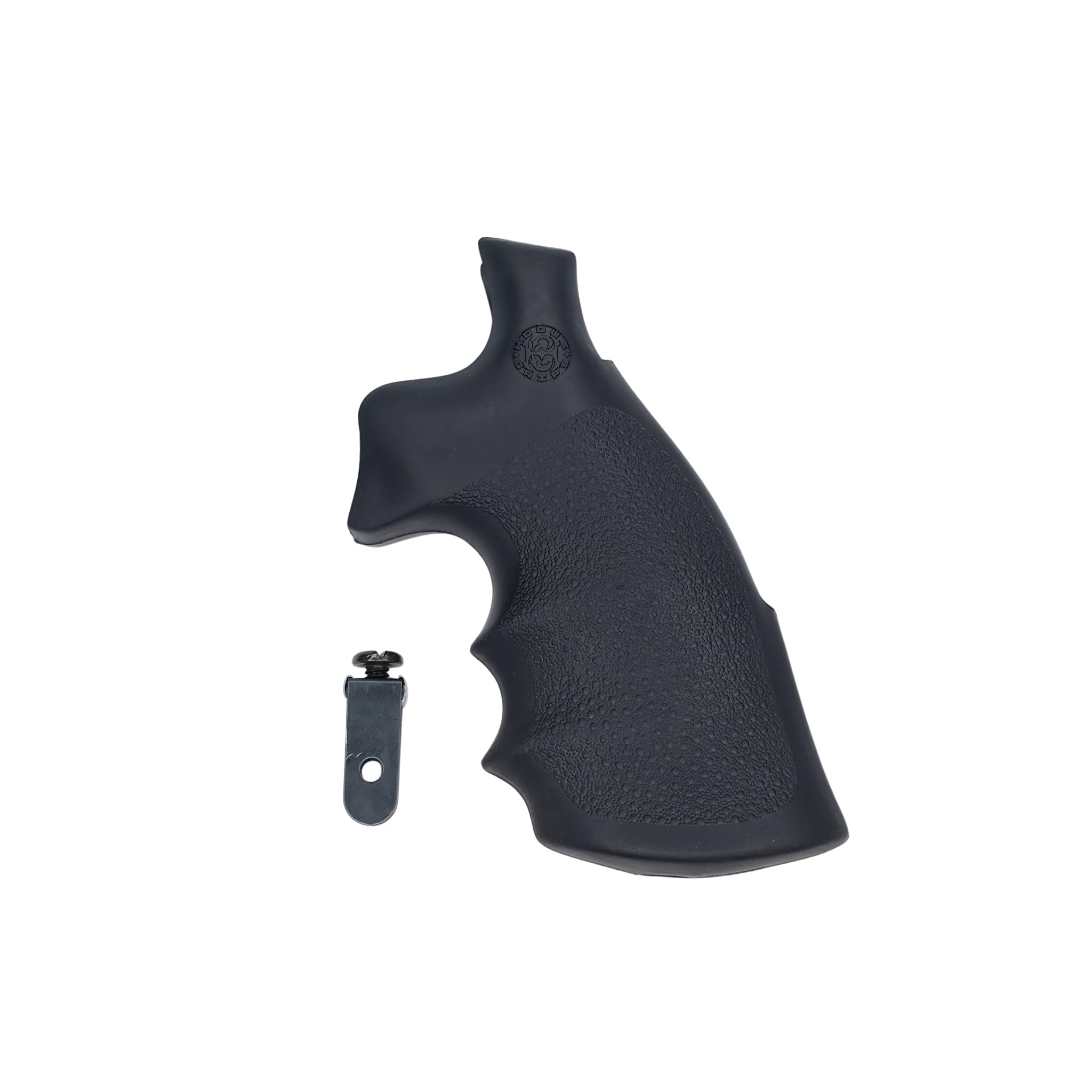 Hogue OverMolded Rubber Round Butt to Square Butt Grip for S&W K & L Frame Round Butt, 500, 460, & Governor, Black - 19002