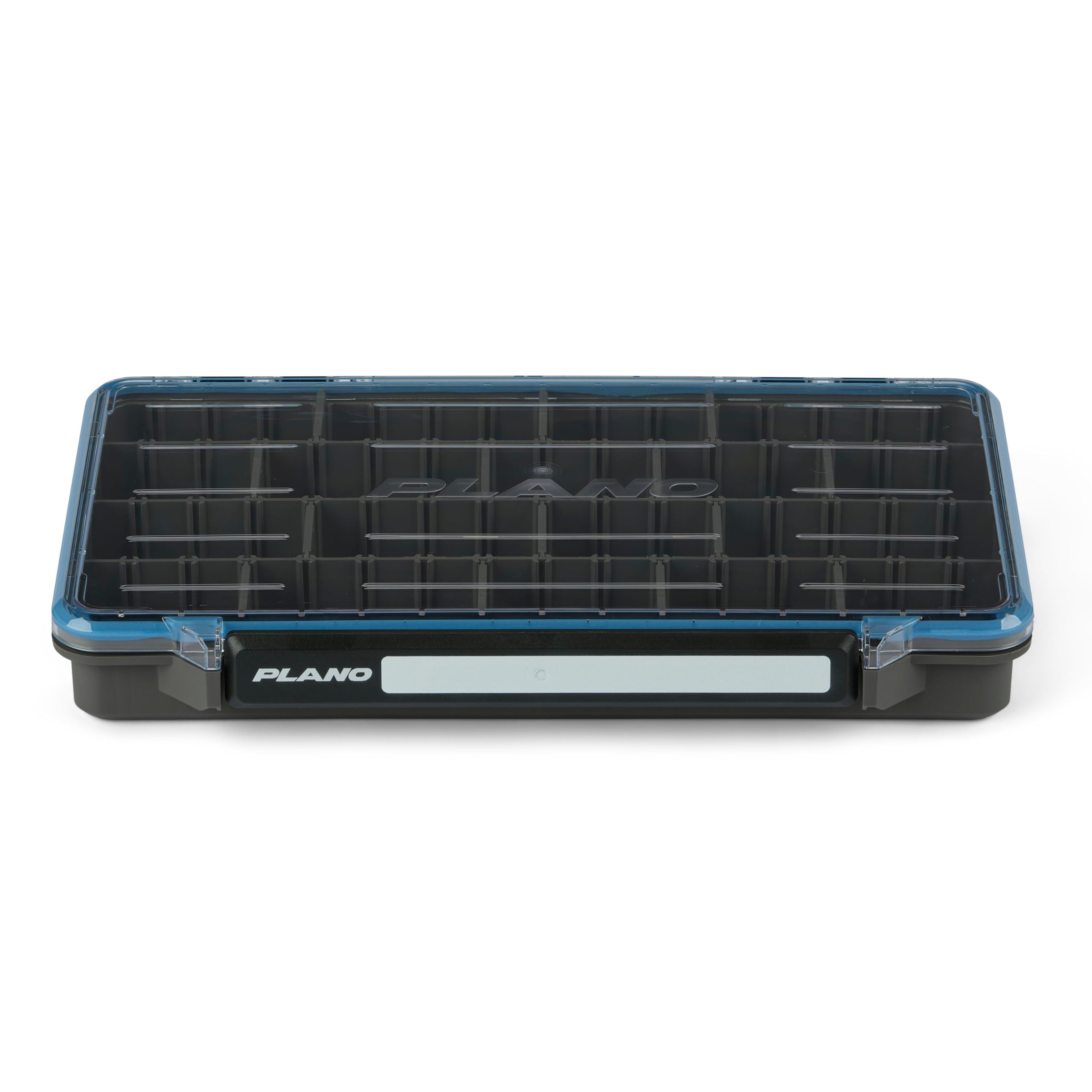 Plano StowAway 3700 Waterproof Stow Tackle Box, IPX7 Waterproof, with Rustricor, Single Latch Design, Transparent DuraView Lid, Stackable Storage for Fishing Bait, Lures and Gear