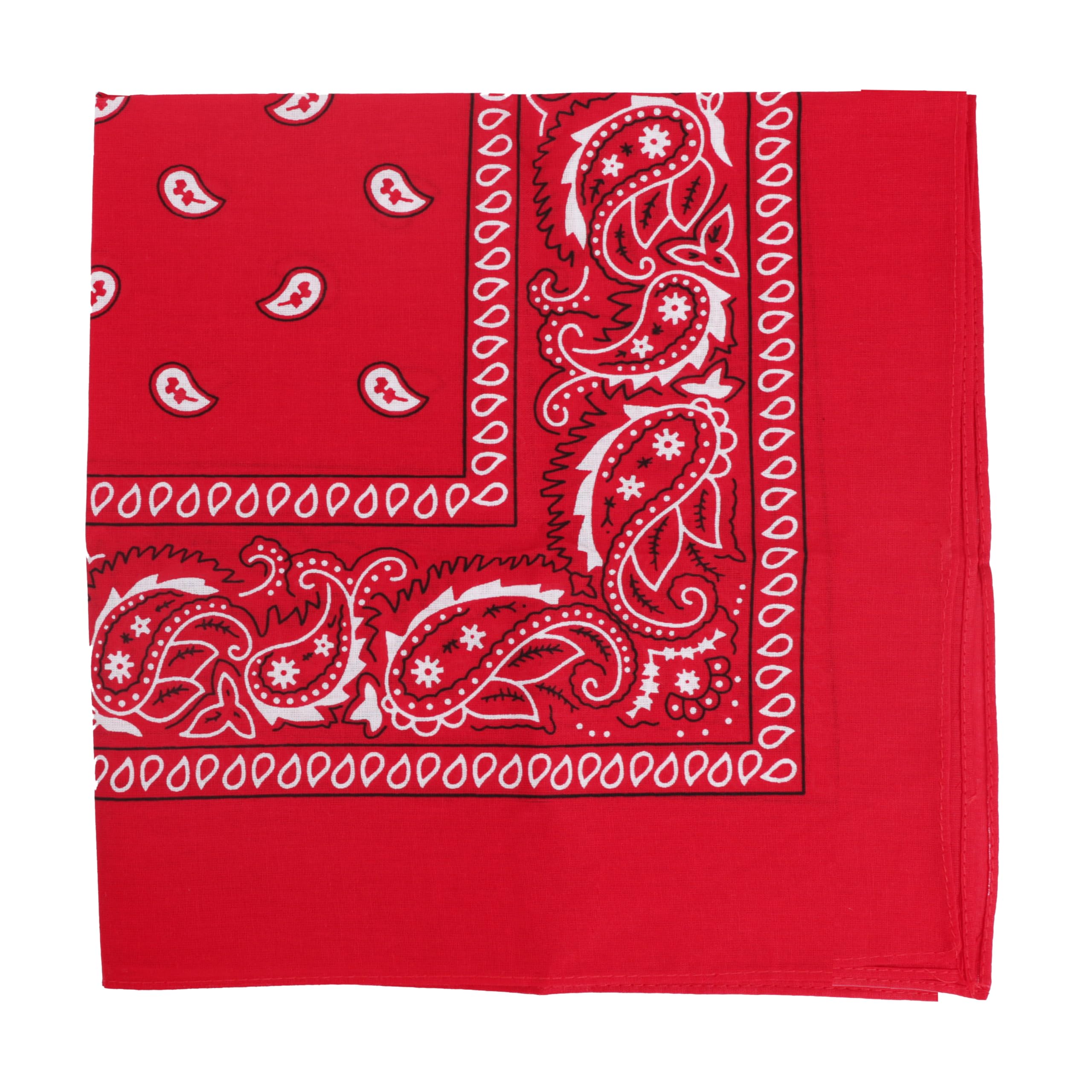 Motique Accessories 22 Inch Cotton Paisley Bandana, Red