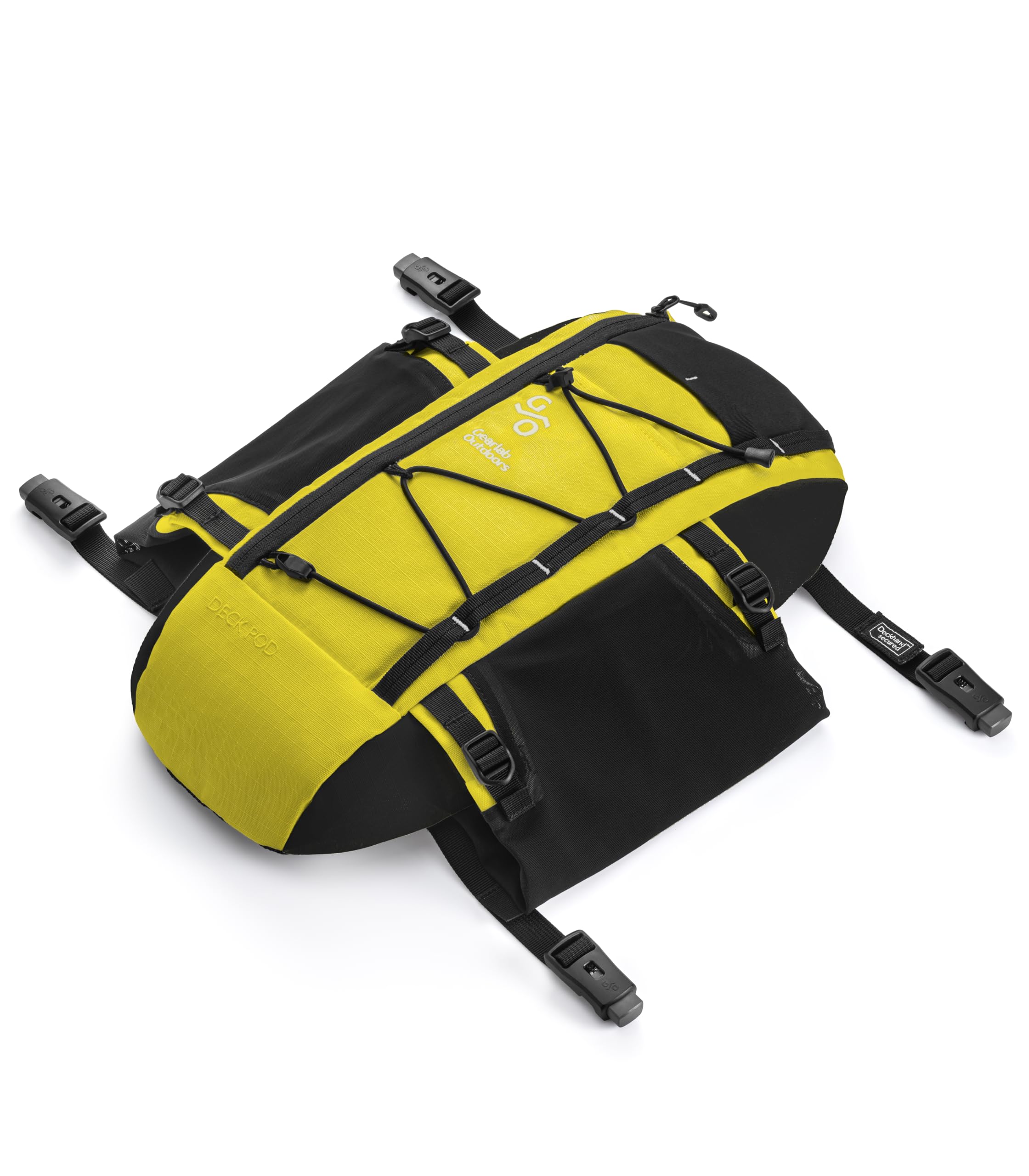 Gearlab Deck Pod 2 - Kayak Deck Bag, Deckhand system (Holds Paddle Float, Bilge Pump) (Illusion Yellow)