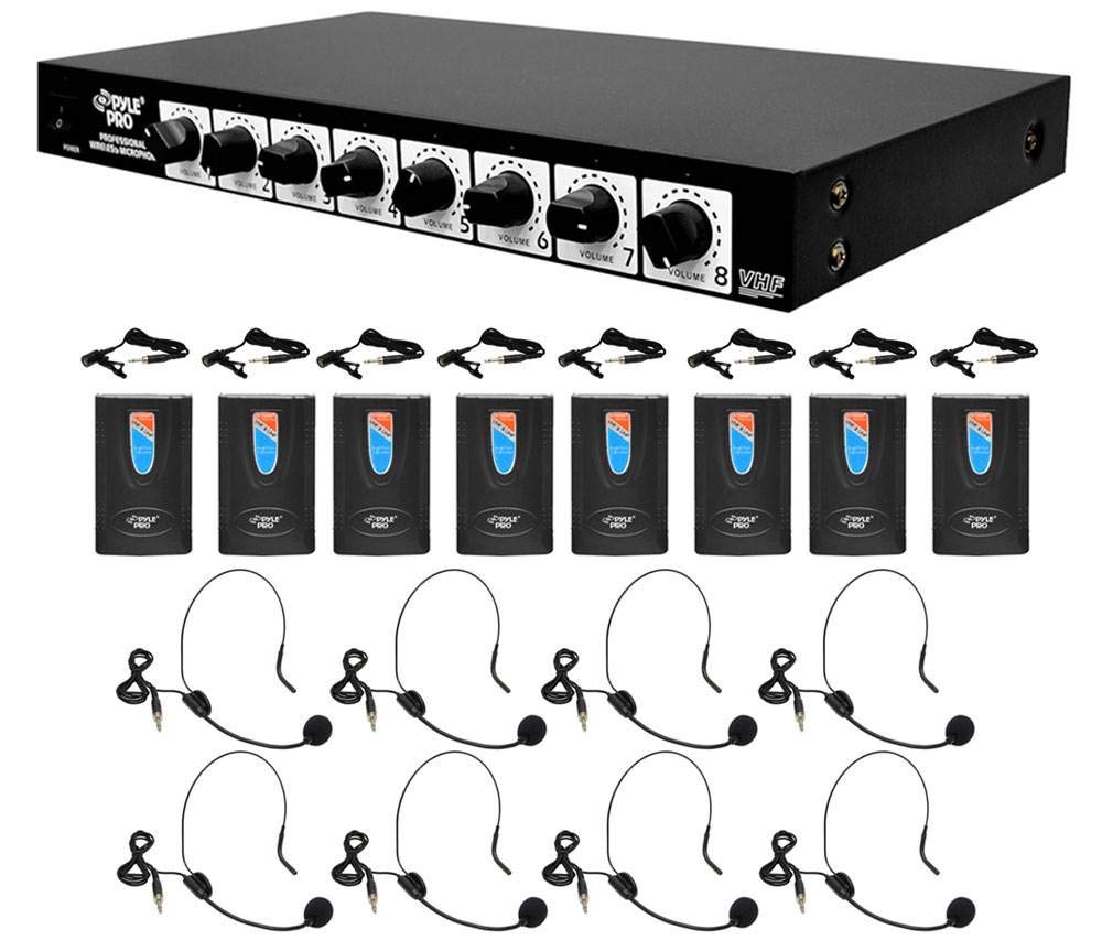 Pyle Pro PDWM8900 8 Mic VHF Wireless Mic System