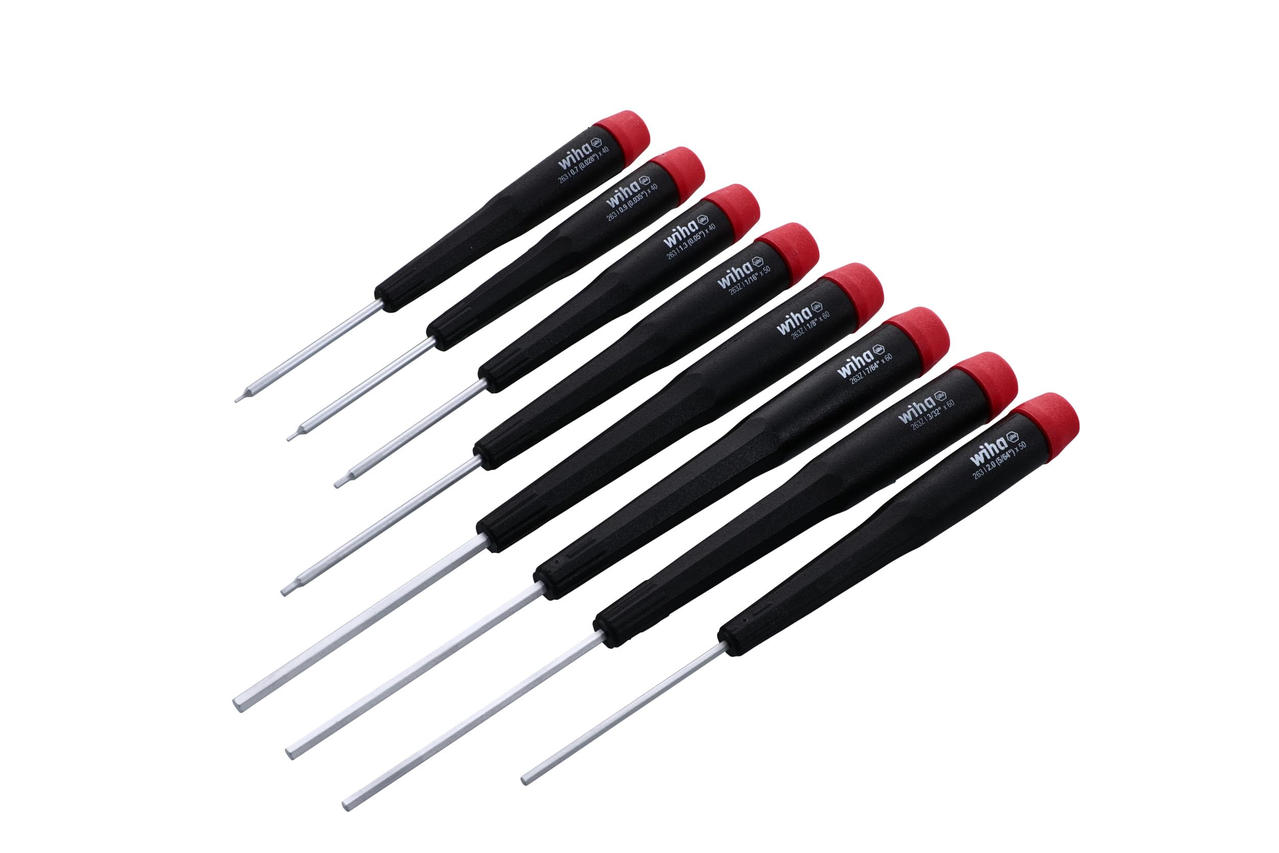 Wiha 26391 Precision Hex SAE Screwdrivers - 8 Piece Set