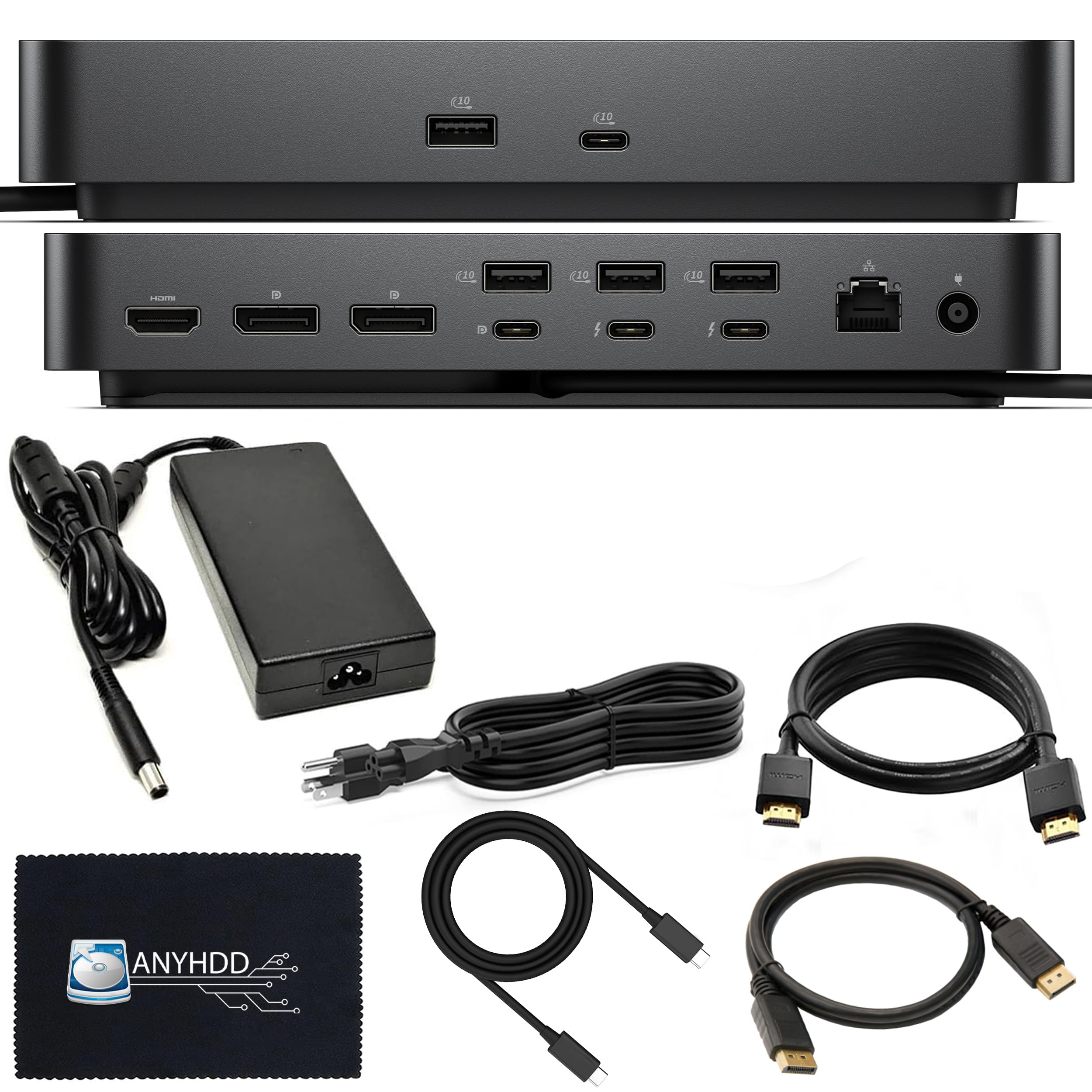 Dell SD25TB4 Pro Thunderbolt 4 Smart Dock - Supports 8k Display, 3 Years Warranty with 180W Adapter, HDMI, DisplayPort, Thunderbolt Cable, Cloth - USB C Docking Station Hub with Accessories