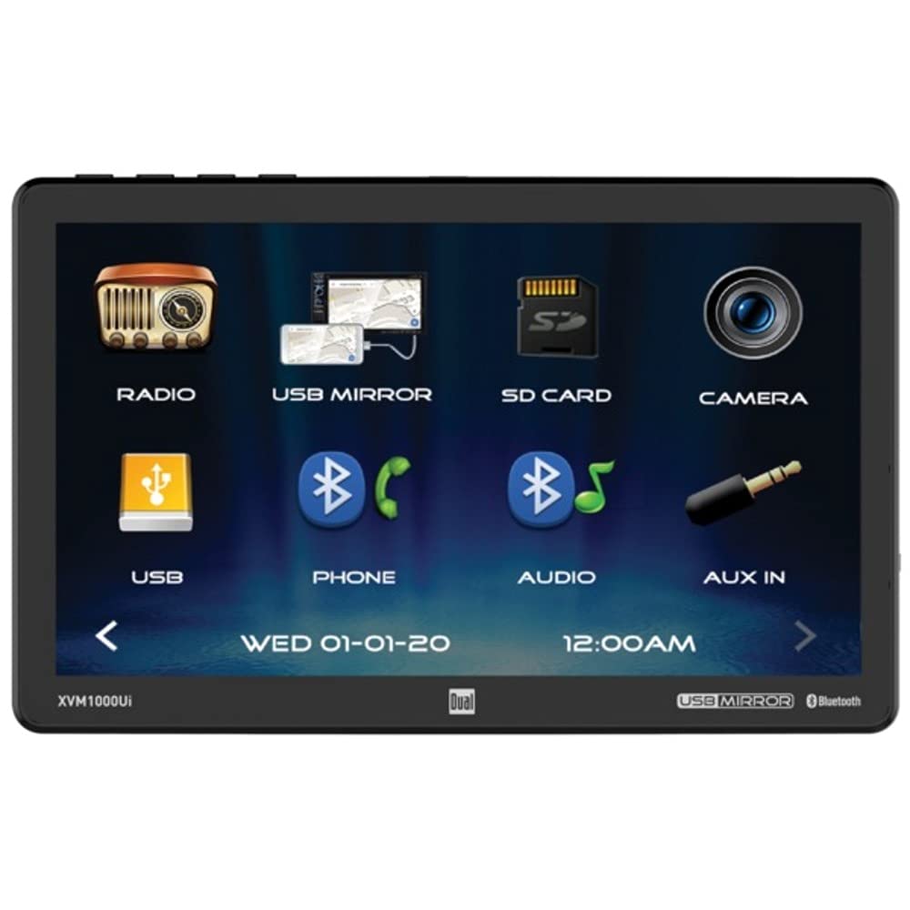 XVM1000UI Dual 10.1" Screen Mechless Single Din With Mirroring Bluetooth